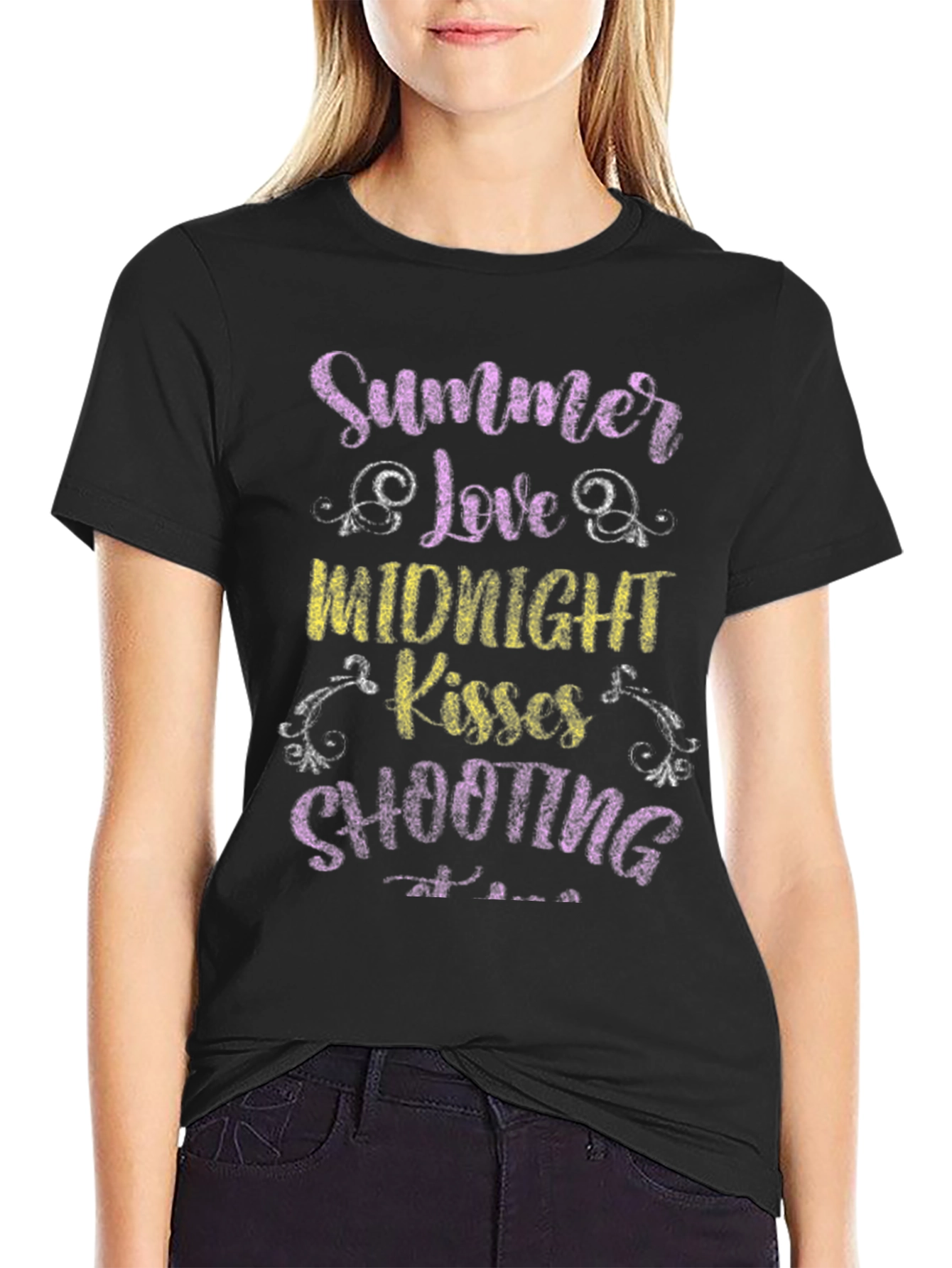 Summer Love Midnight Kisses Shooting Stars Tee