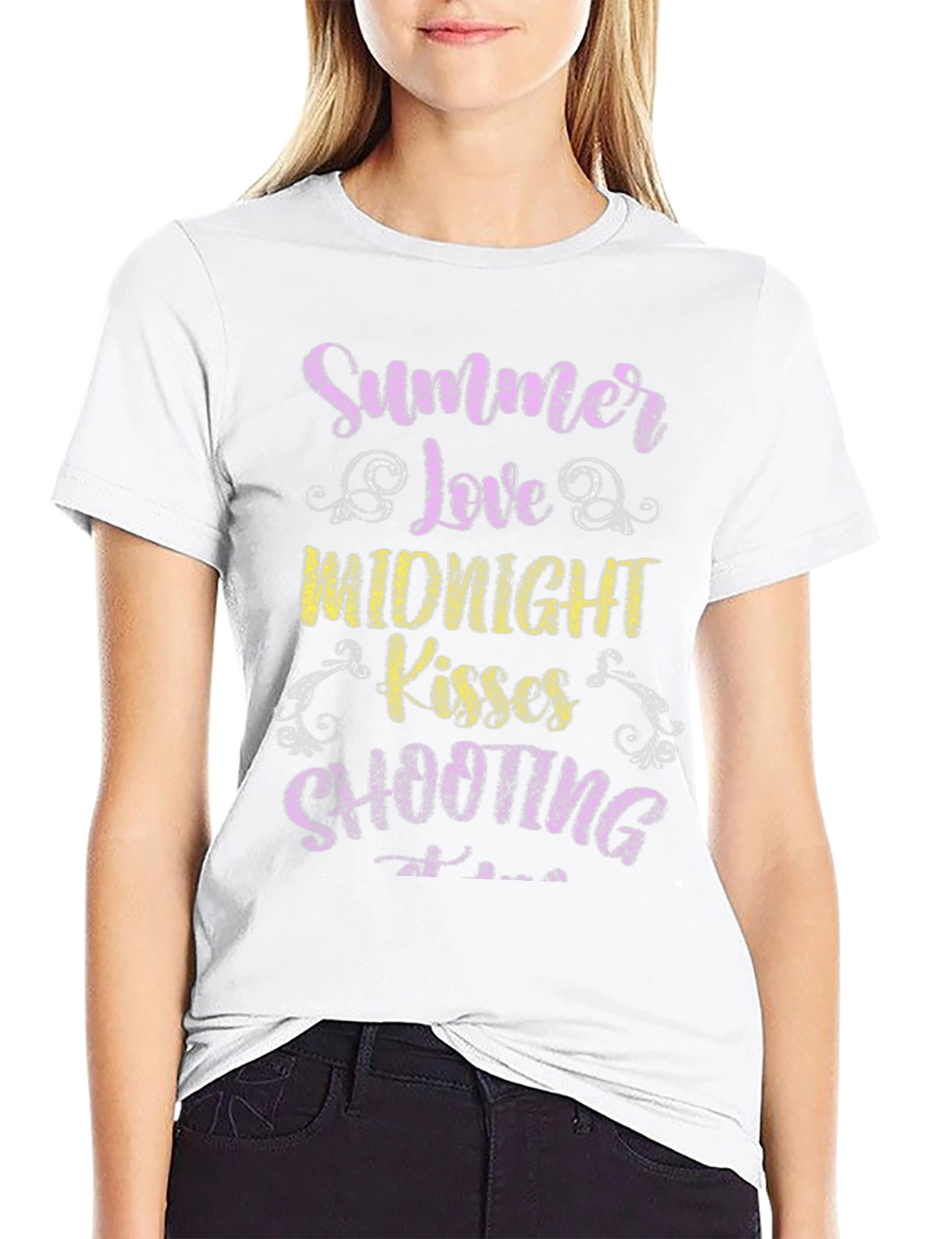 Summer Love Midnight Kisses Shooting Stars Tee