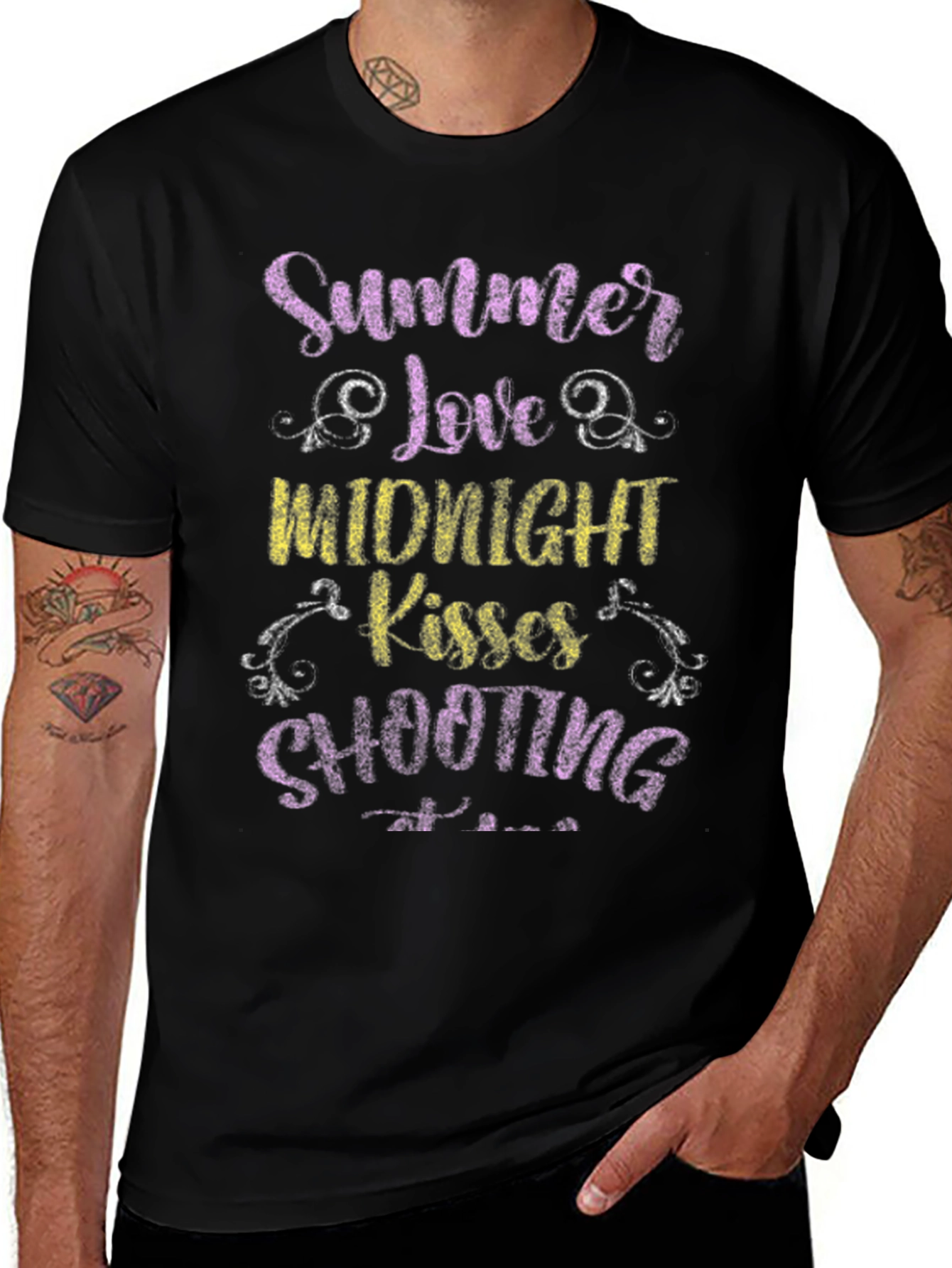 Summer Love Midnight Kisses Shooting Stars Tee