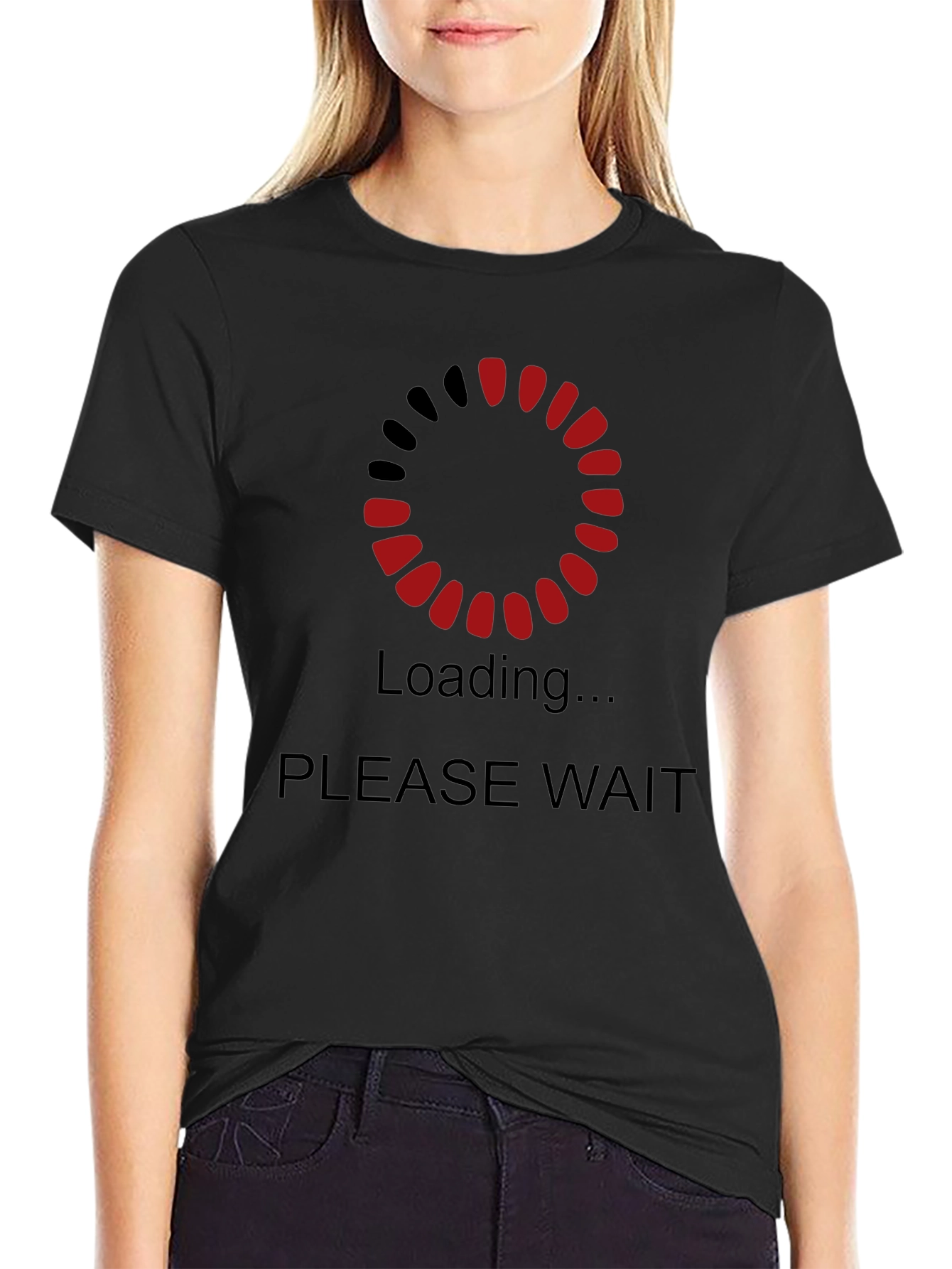Loading Please Wait Graphic Black T-Shirt