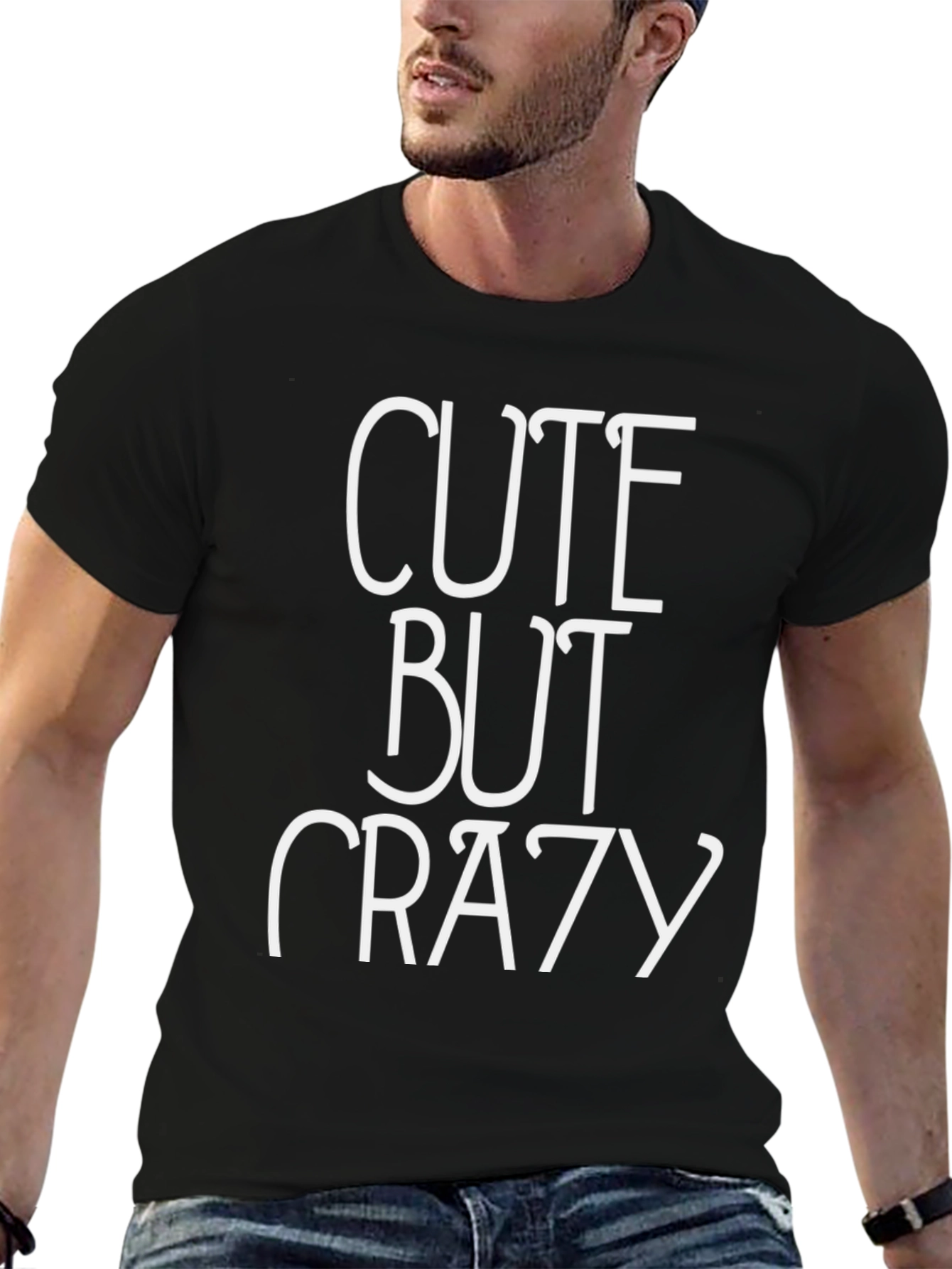 Cute But Crazy Graphic Tee - Mens Black T-Shirt