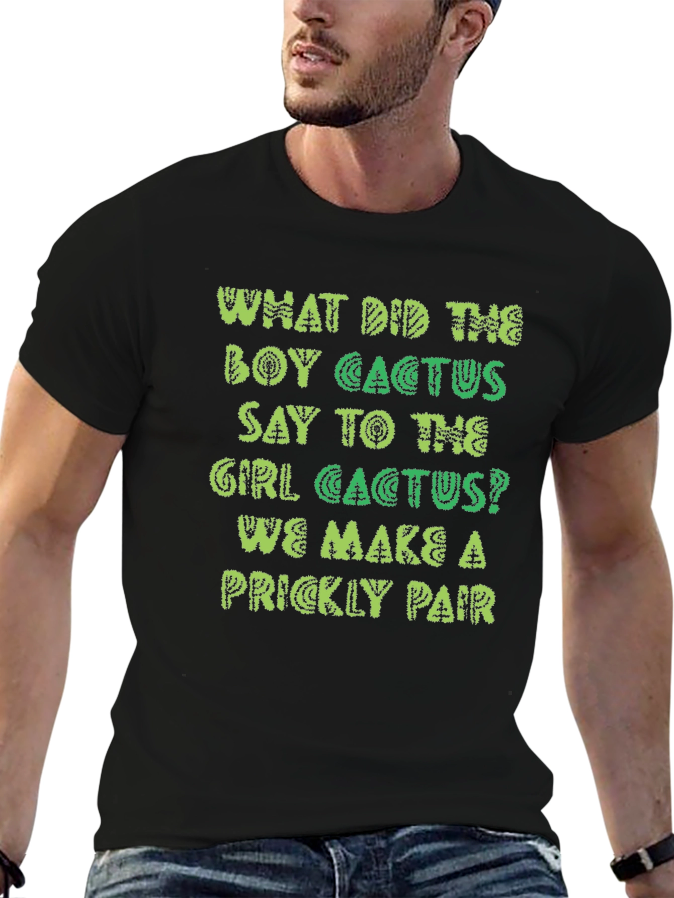 Prickly Pair Cactus Joke Graphic T-Shirt