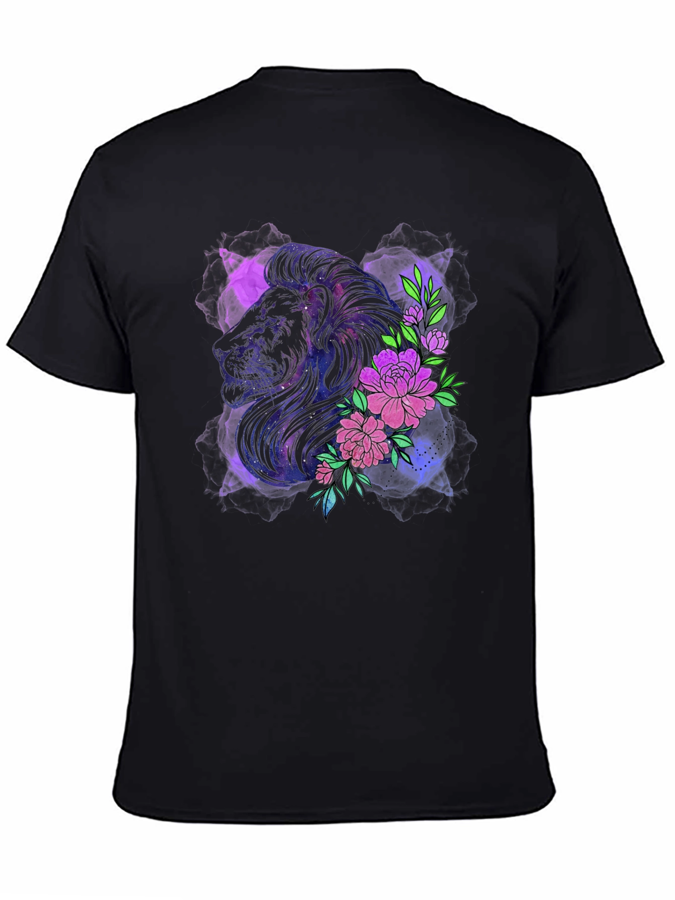 Lion & Floral Graphic Tee - Modern Style