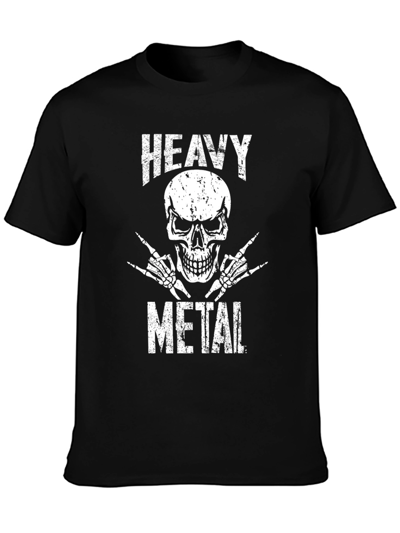 Heavy Metal Skull Graphic T-Shirt