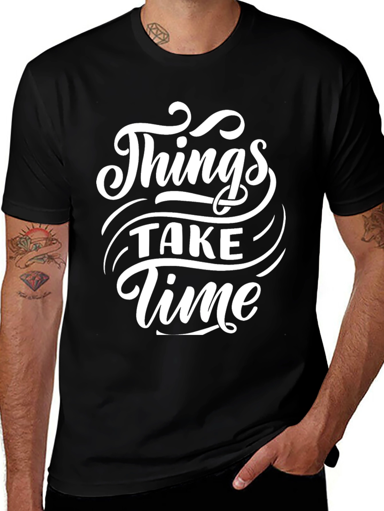 Things Take Time Graphic Tee - Black