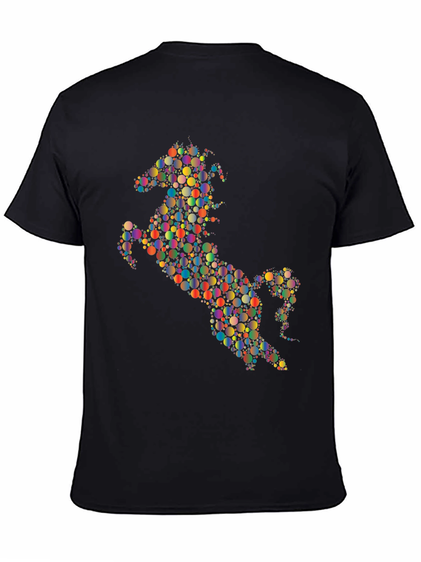 Abstract Horse Graphic Tee - Black Cotton Blend