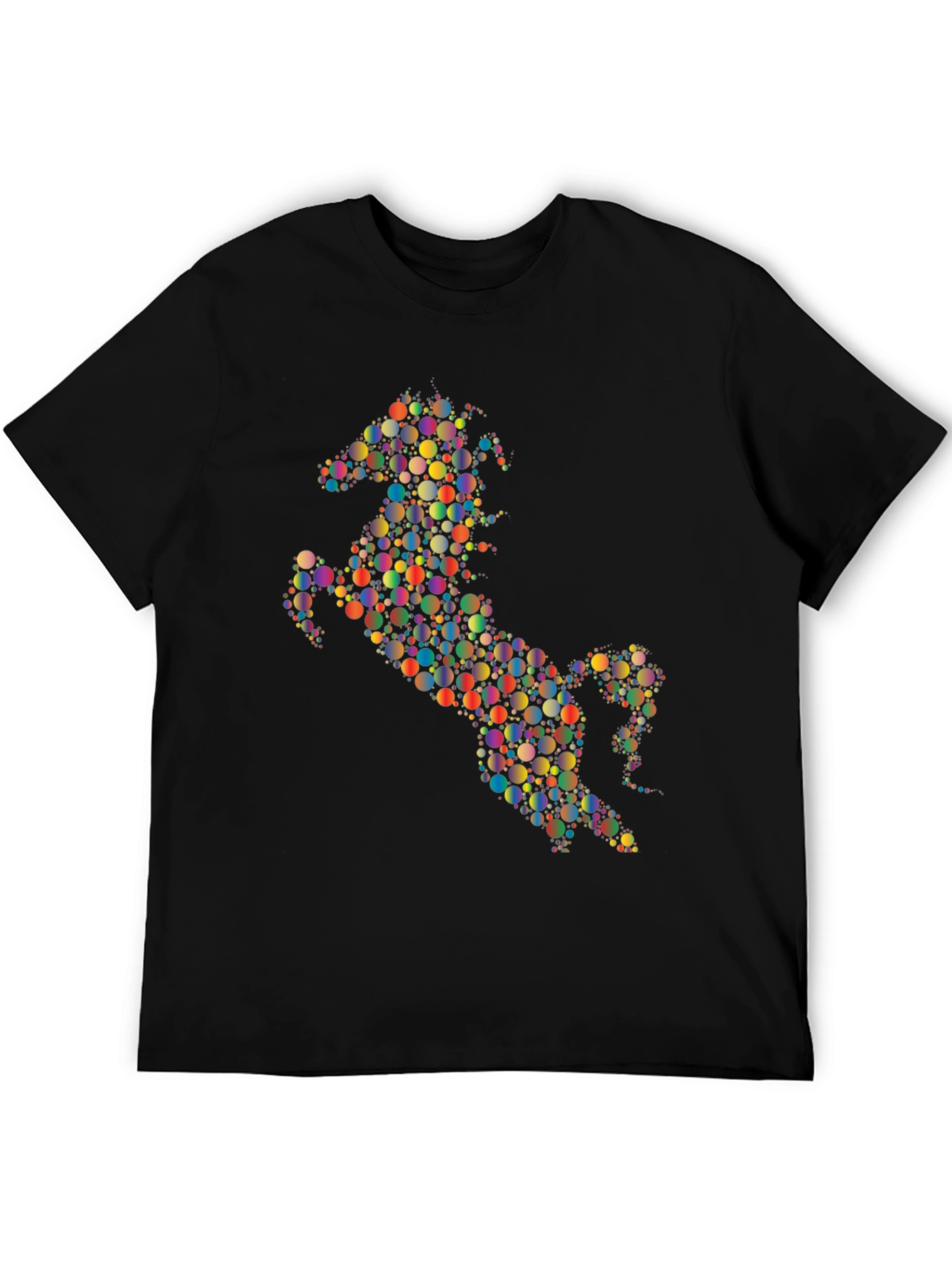 Abstract Horse Graphic Tee - Black Cotton Blend