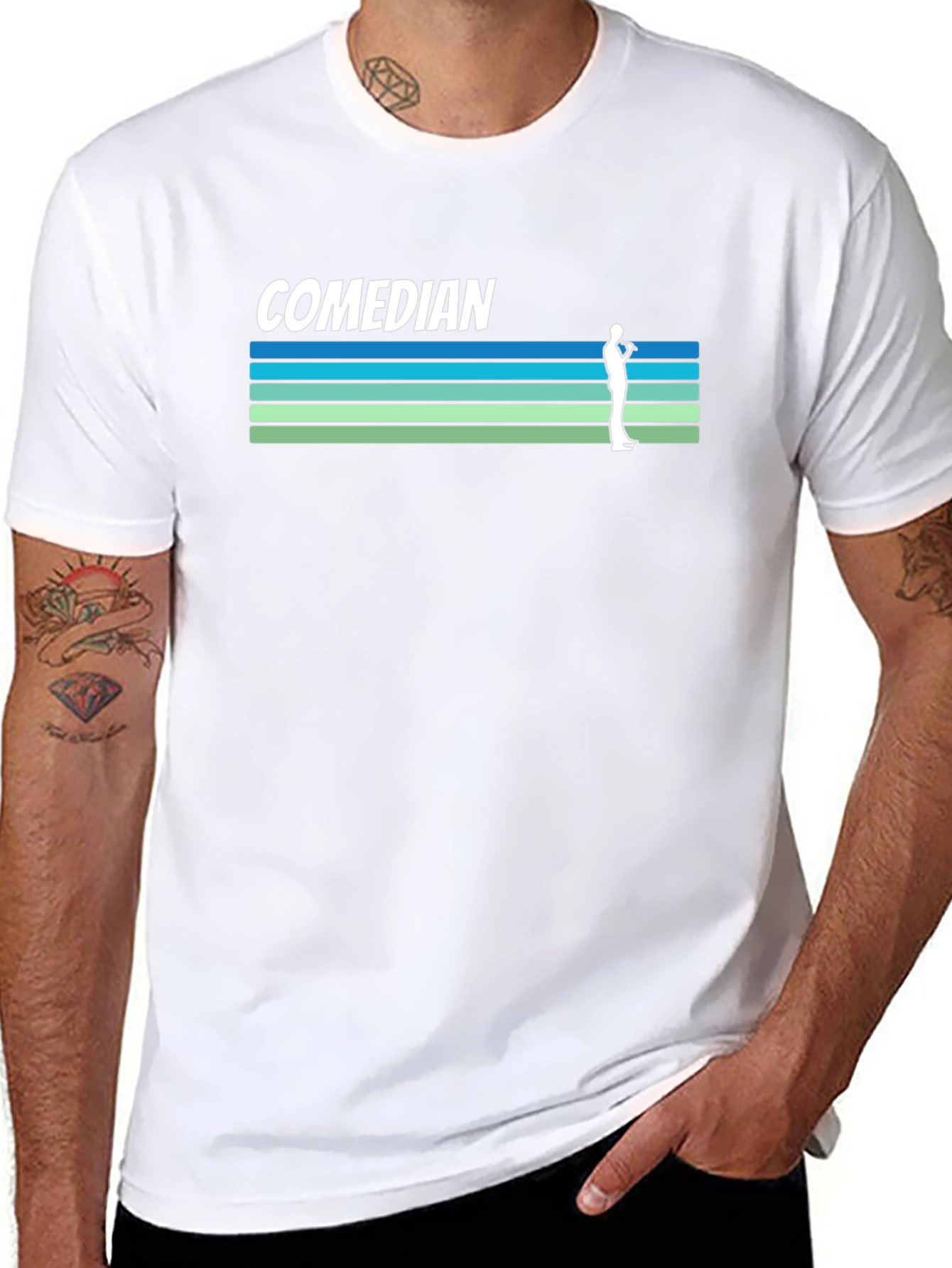 Comedian Retro Style Graphic Tee - Black
