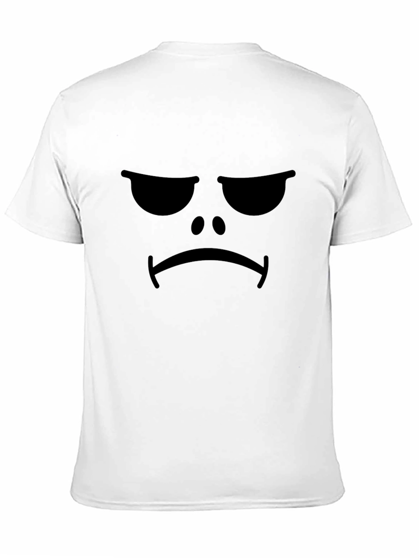 Grumpy Face Graphic Tee - Black Cotton T-Shirt