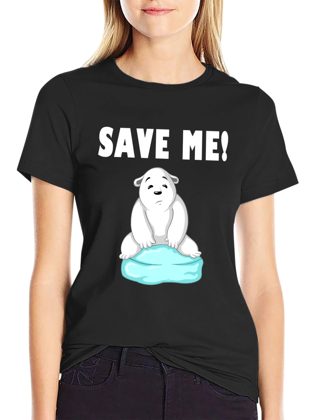 Save Me Polar Bear Graphic T-Shirt