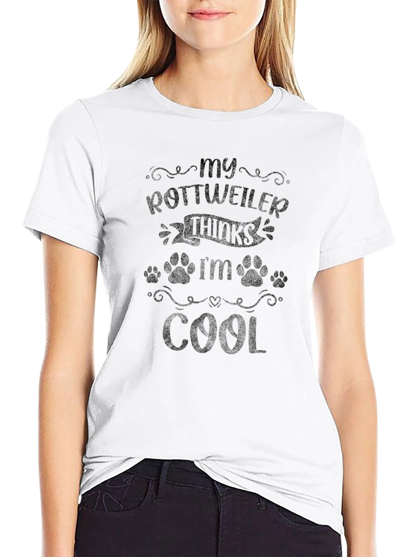 Rottweiler Thinks Im Cool Black Graphic Tee