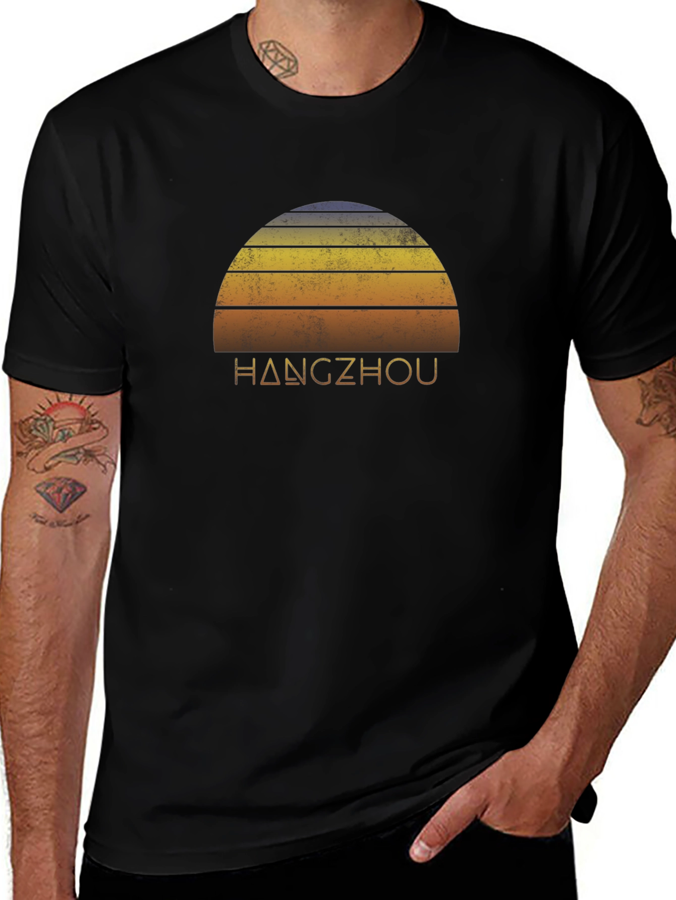 Hangzhou Retro Sunset Graphic Tee