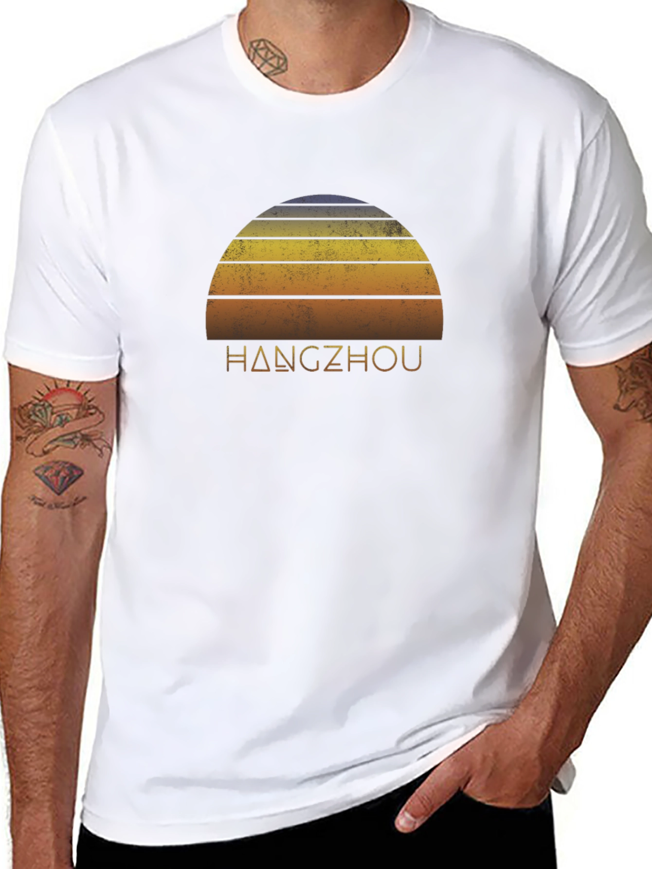Hangzhou Retro Sunset Graphic Tee