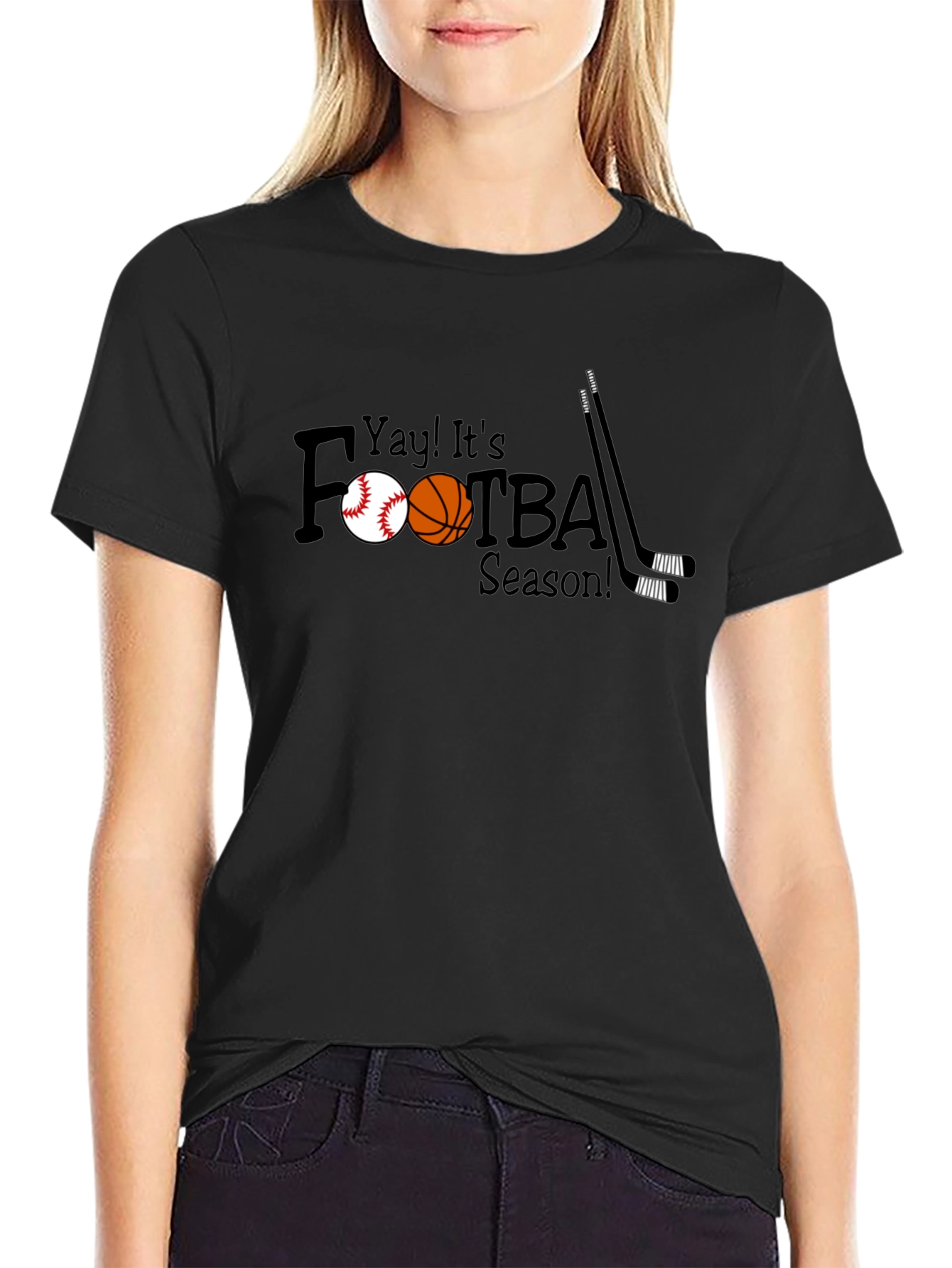 Yay Its Footba Season! Black Tee
