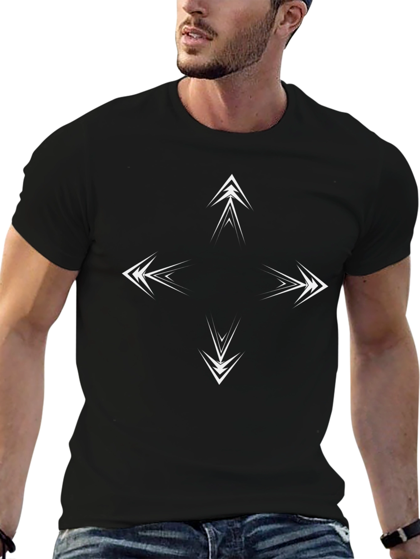 Arrow Compass Graphic Black T-Shirt