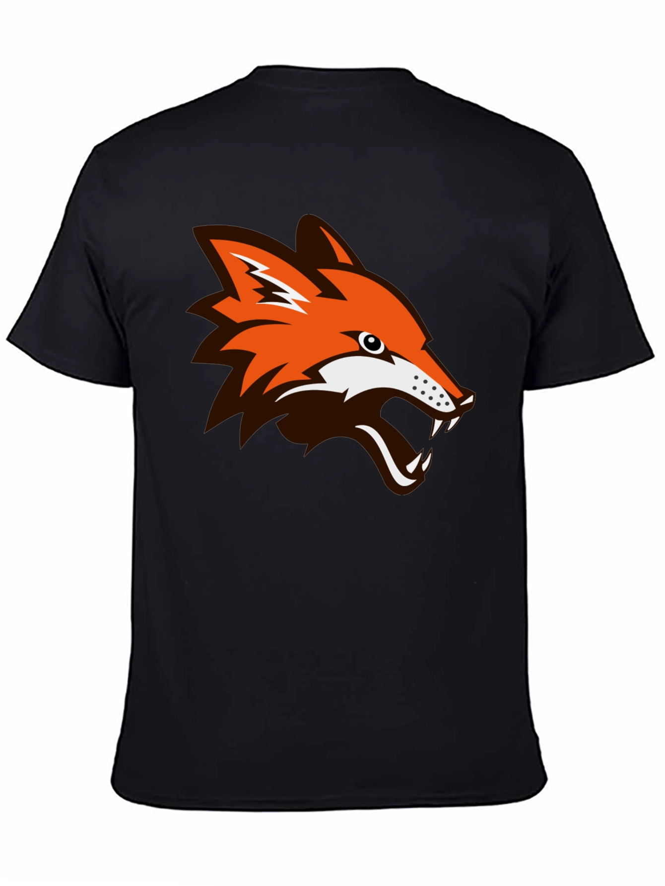 Cool Fox Graphic Print Black T-Shirt