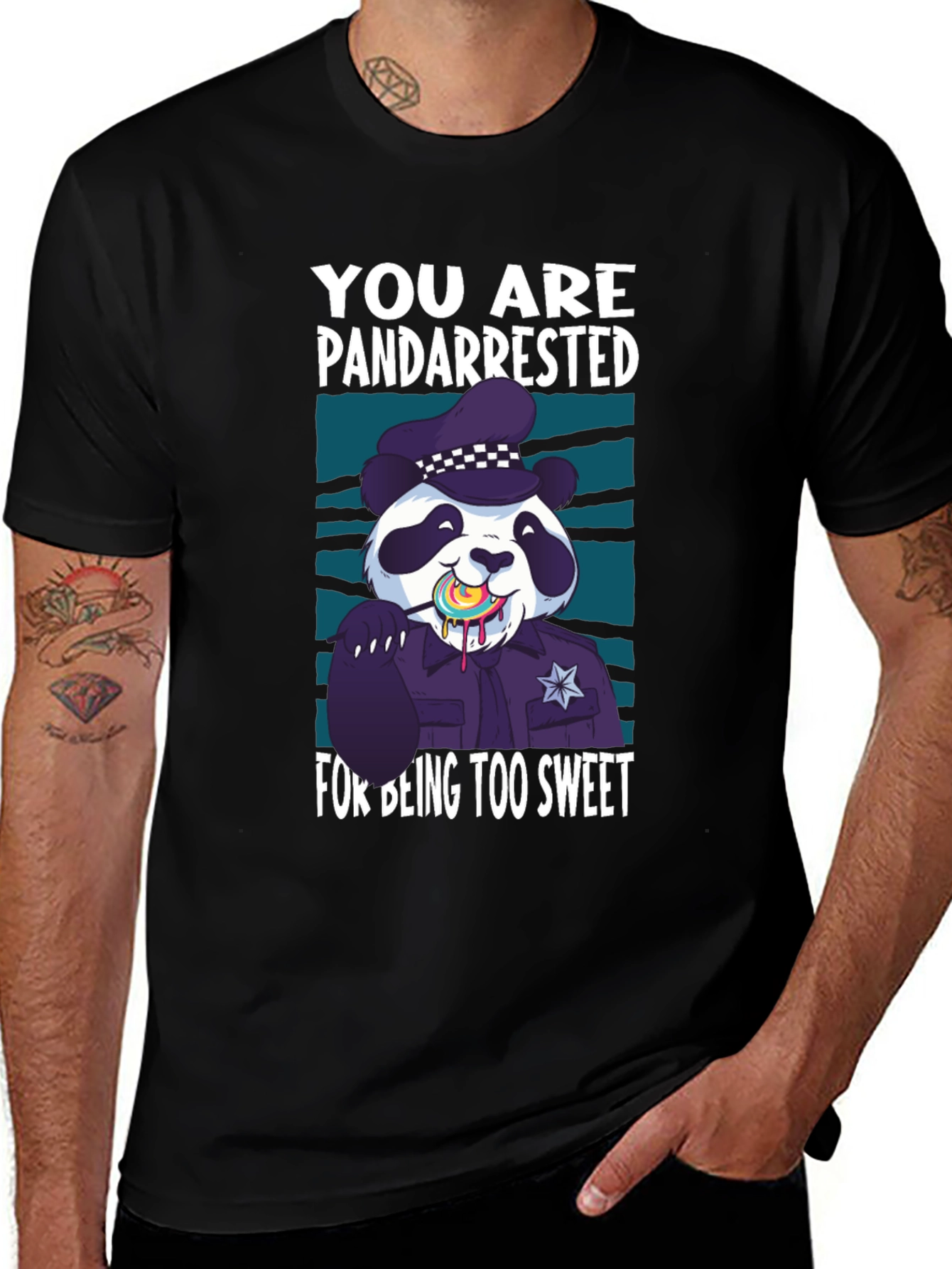 Pandarrested T-Shirt - Sweet Panda Police Design