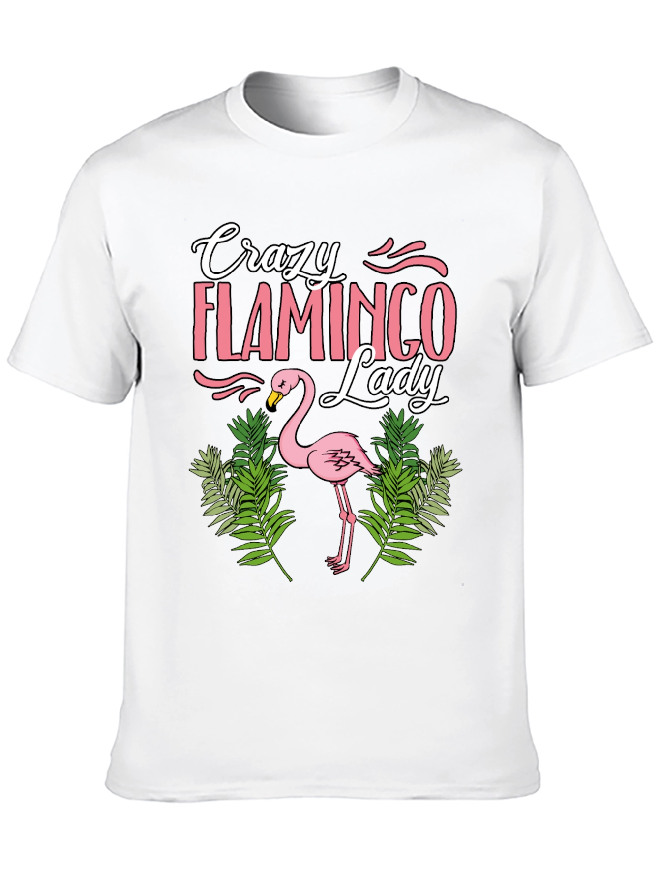 Crazy Flamingo Lady T-Shirt - Black