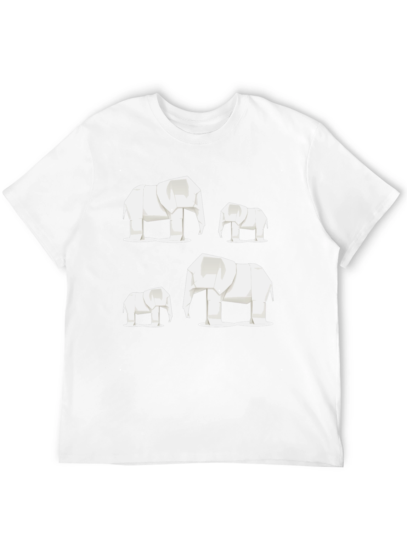 Origami Elephant T-Shirt - Geometric Design