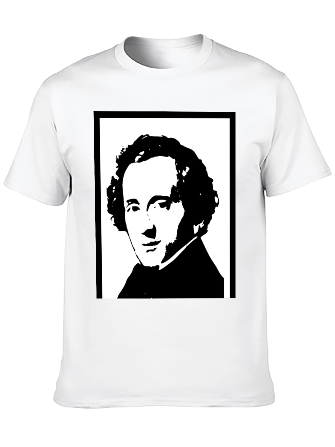 Black T-Shirt with Historical Portrait Graphic