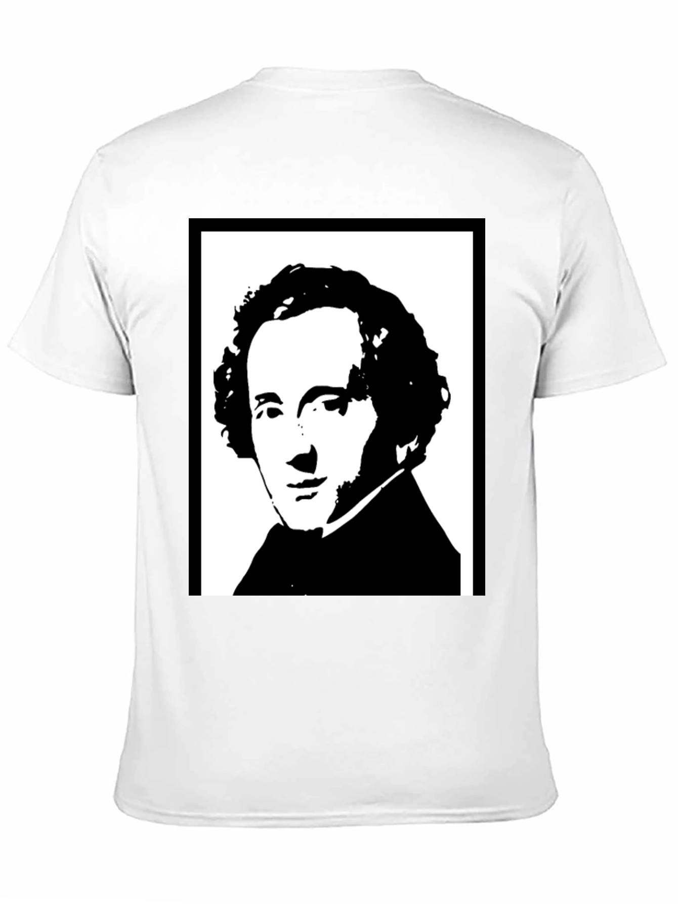 Black T-Shirt with Historical Portrait Graphic