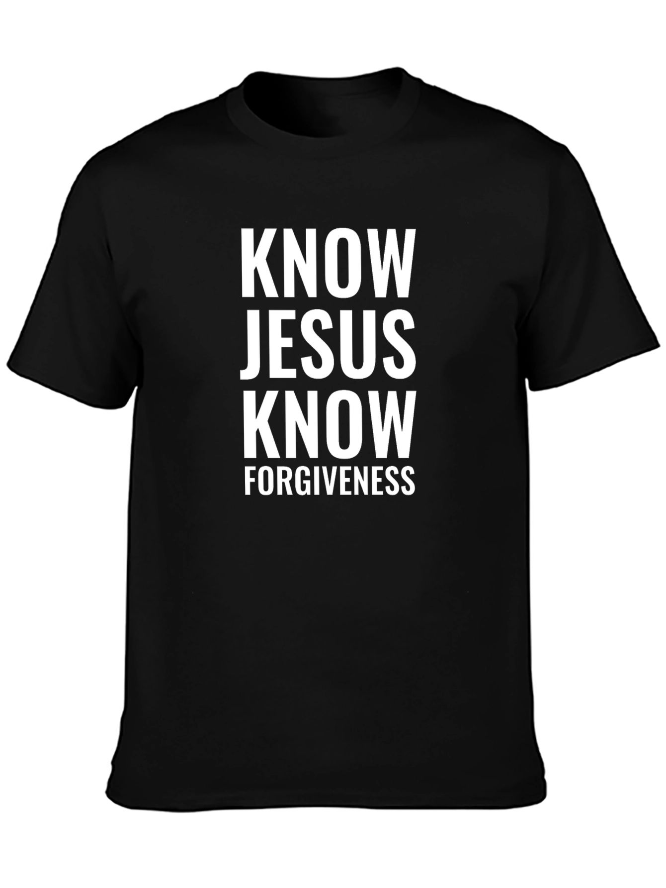 Know Jesus Black Graphic Tee