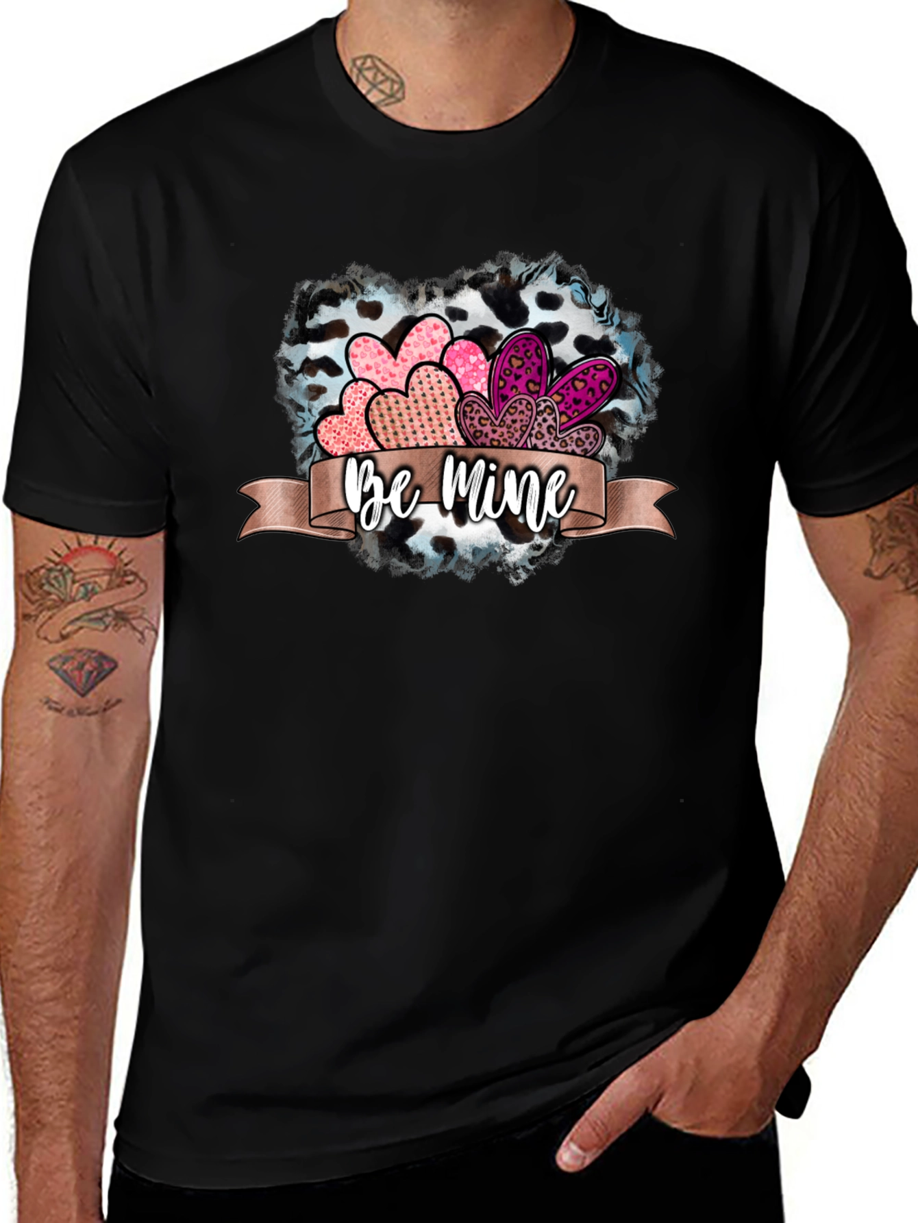 Be Mine Valentines Day Heart Graphic Tee