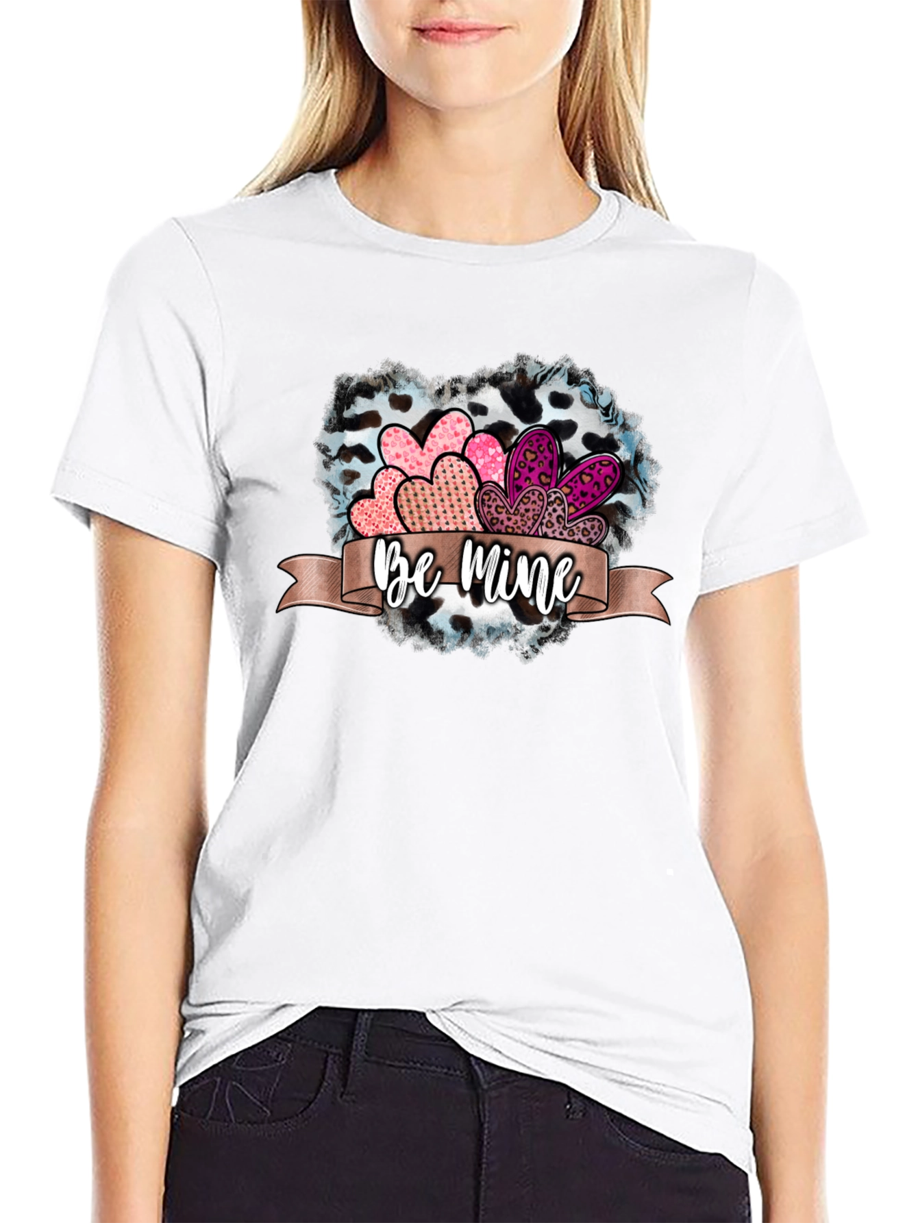 Be Mine Valentines Day Heart Graphic Tee
