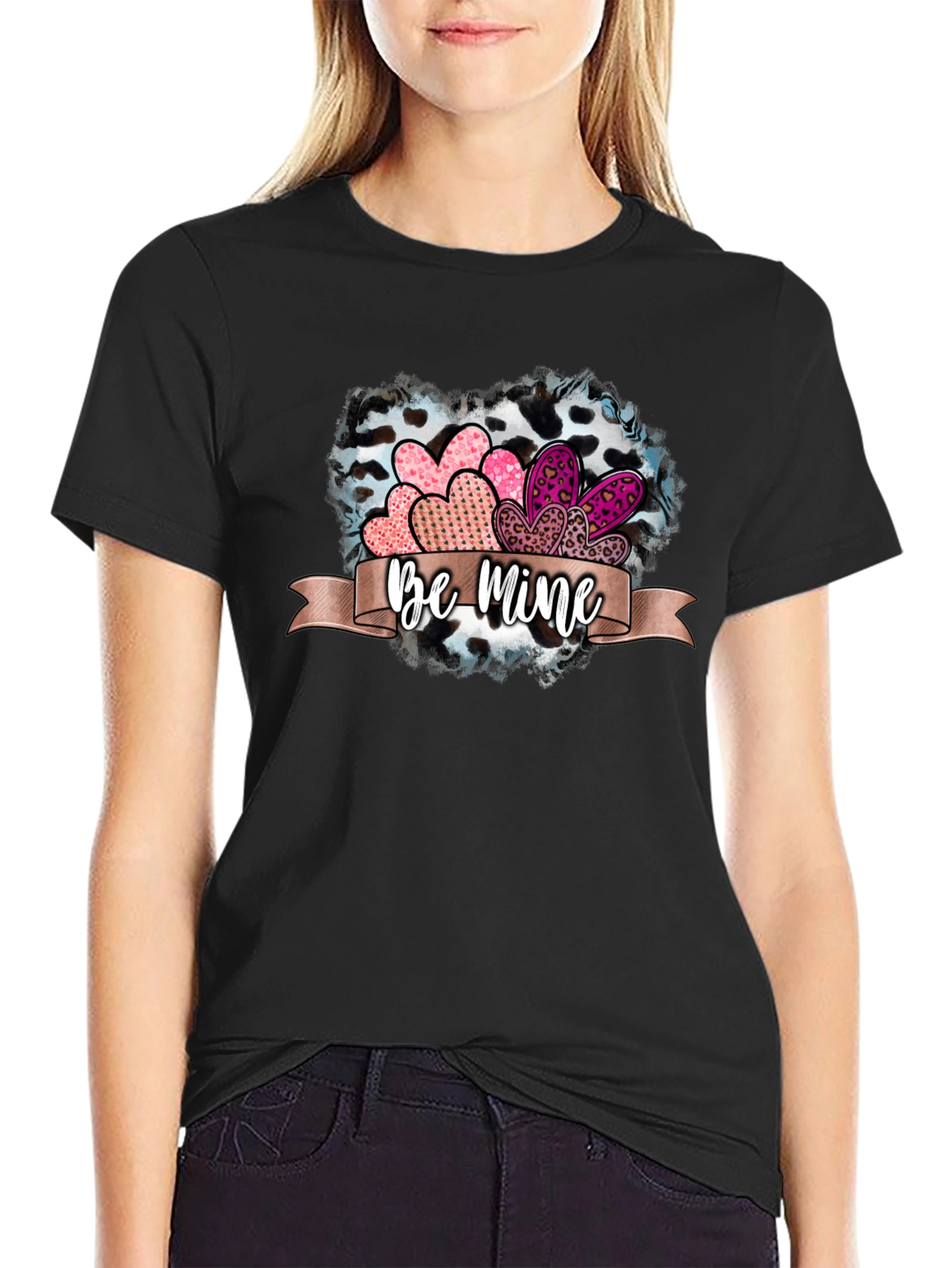 Be Mine Valentines Day Heart Graphic Tee