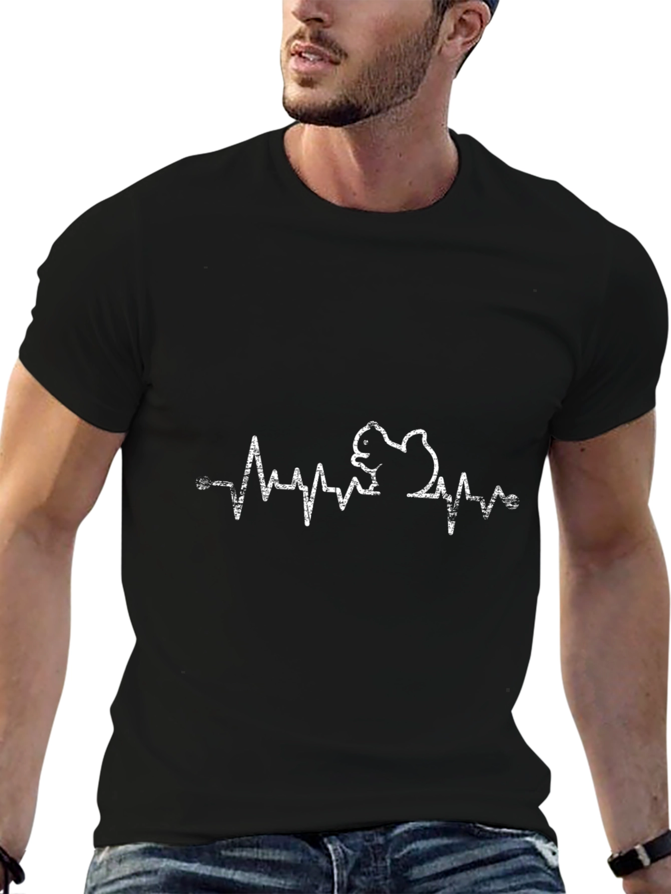 Squirrel Heartbeat T-Shirt - Black