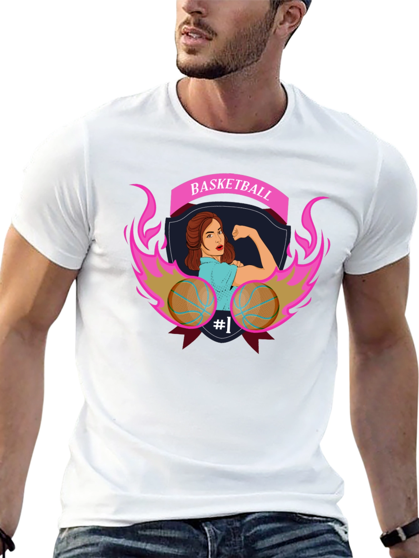 Basketball Strong Woman Graphic T-Shirt