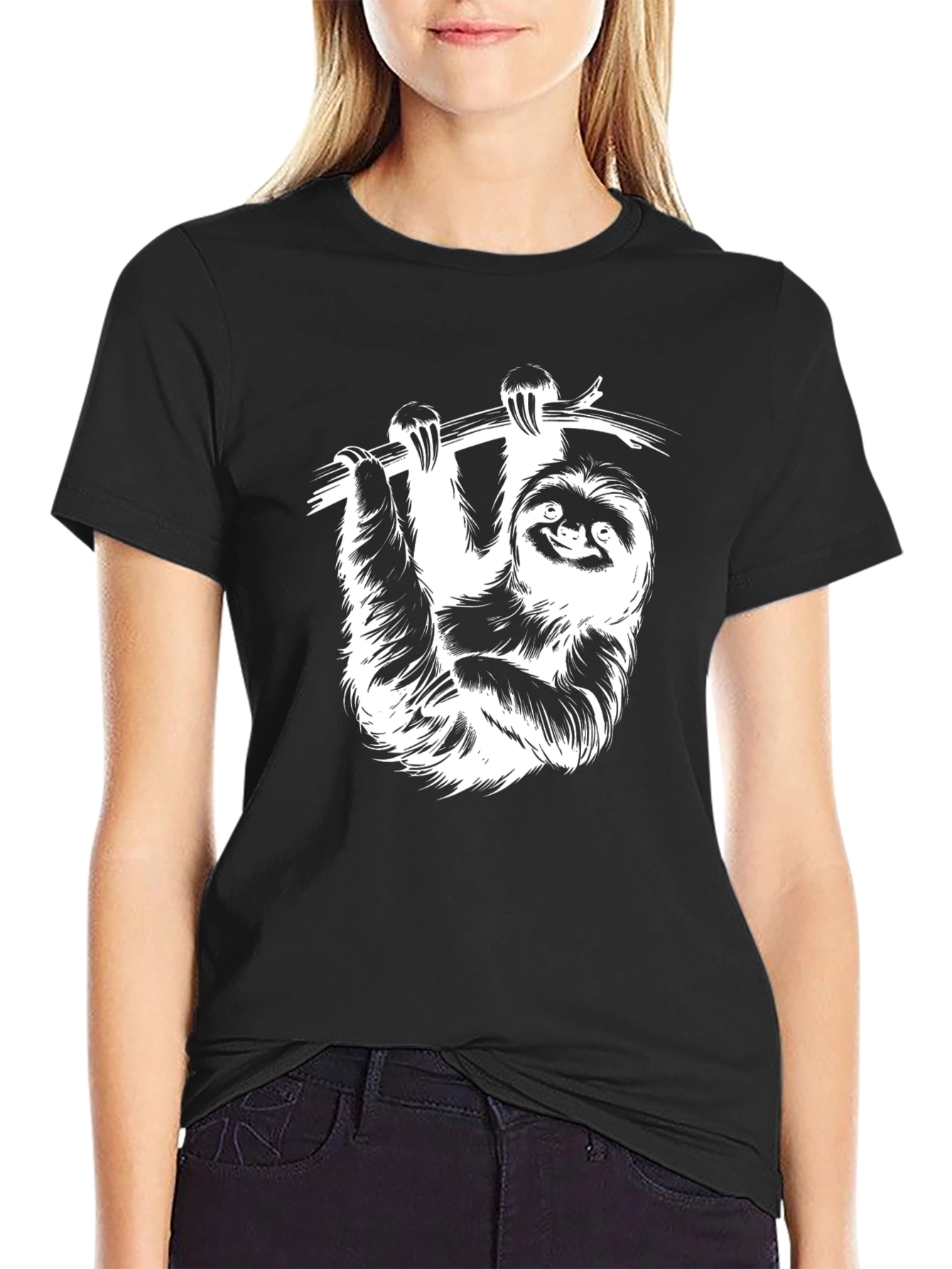 Sloth Graphic Tee - Mens Black T-Shirt