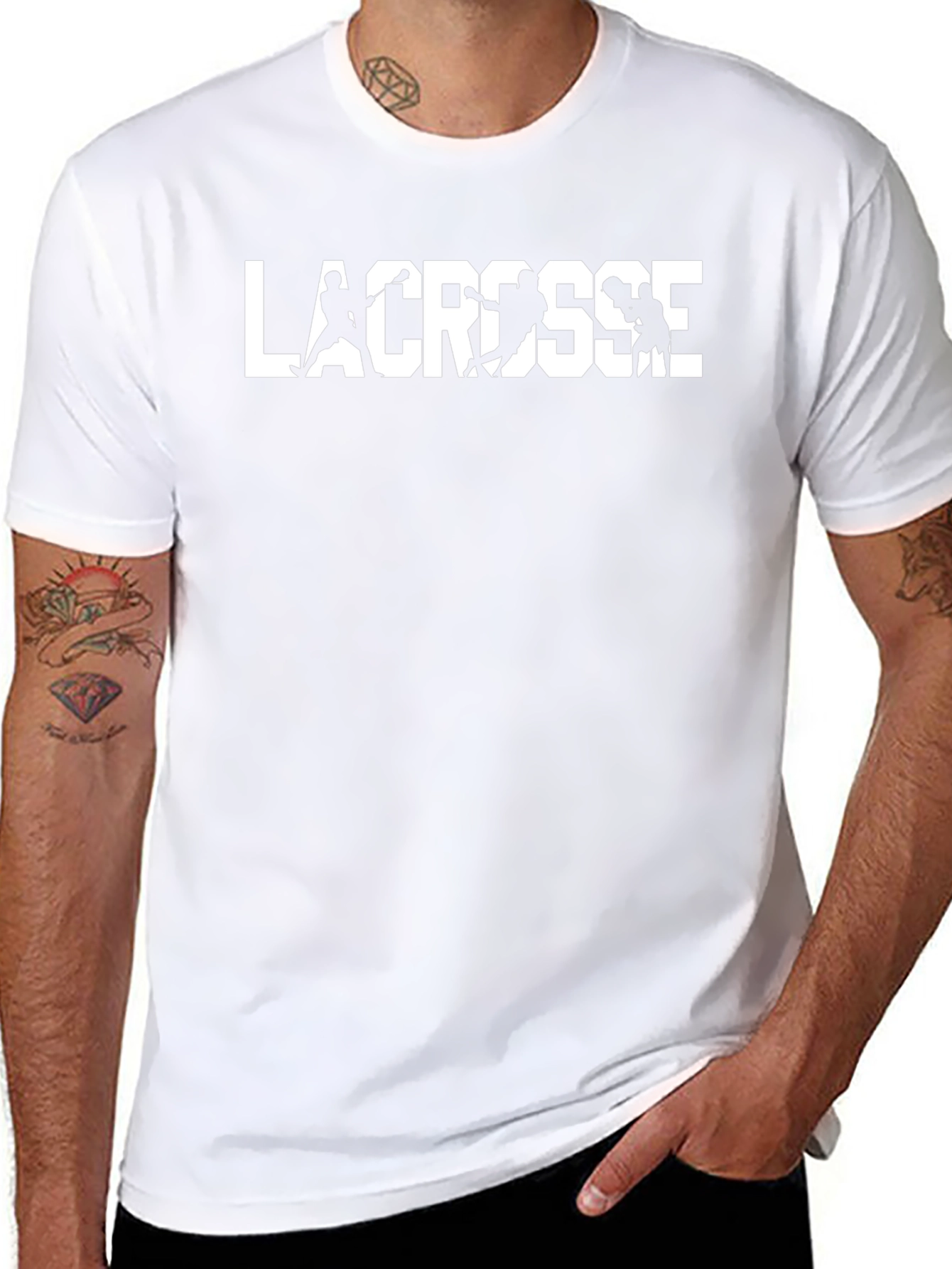 Lacrosse Player Silhouette Graphic Tee