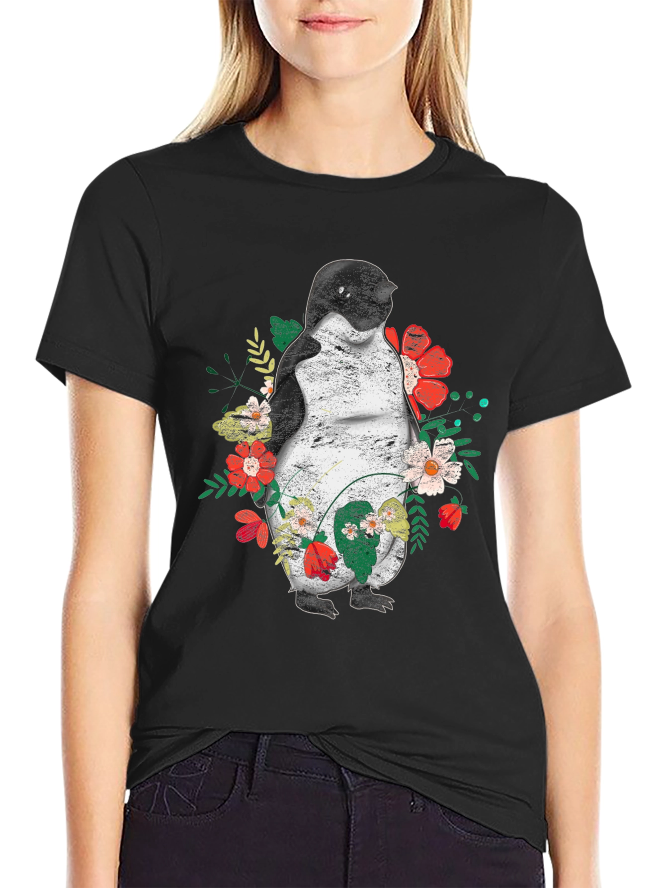 Penguin Floral Graphic T-Shirt