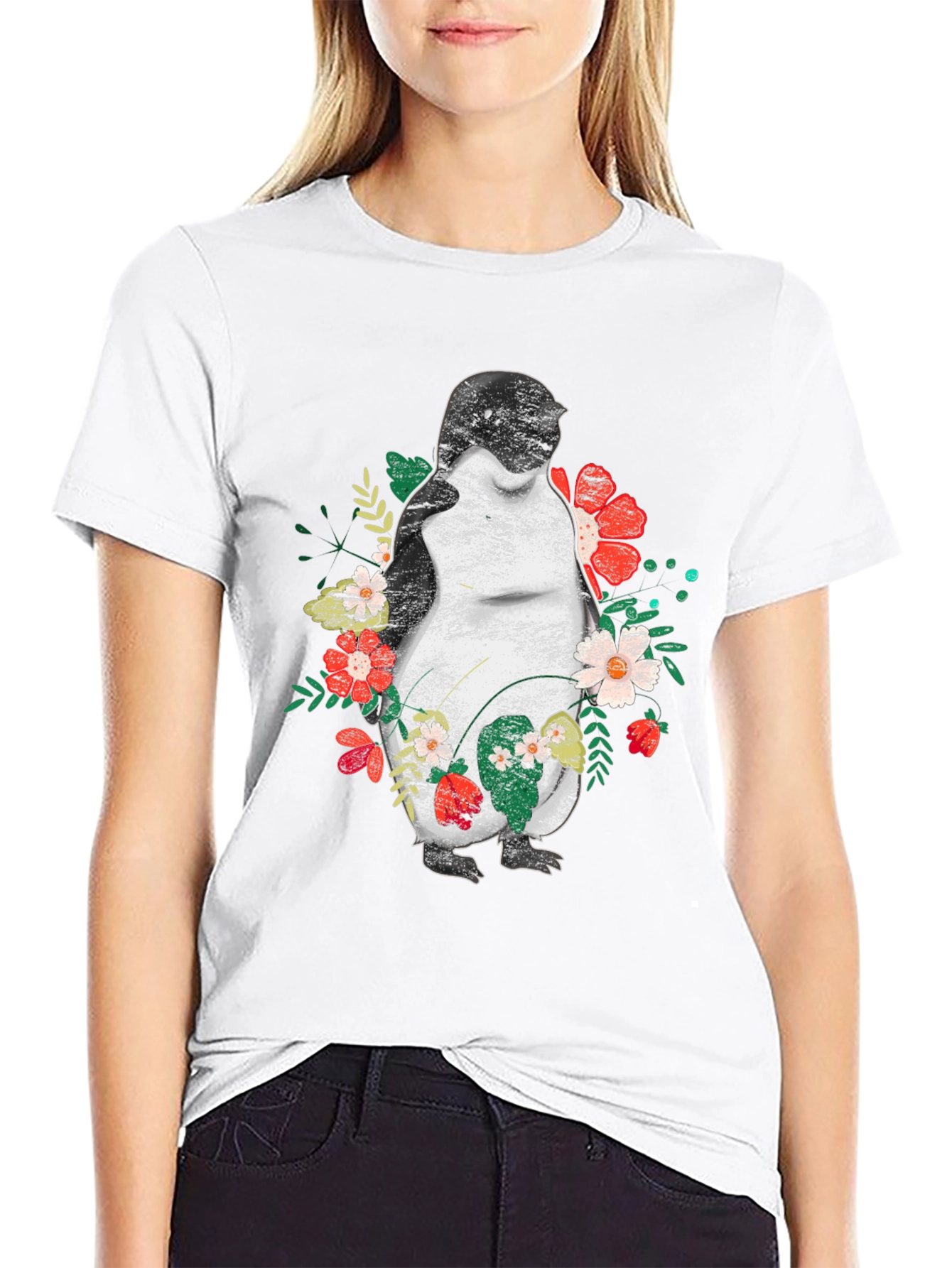 Penguin Floral Graphic T-Shirt