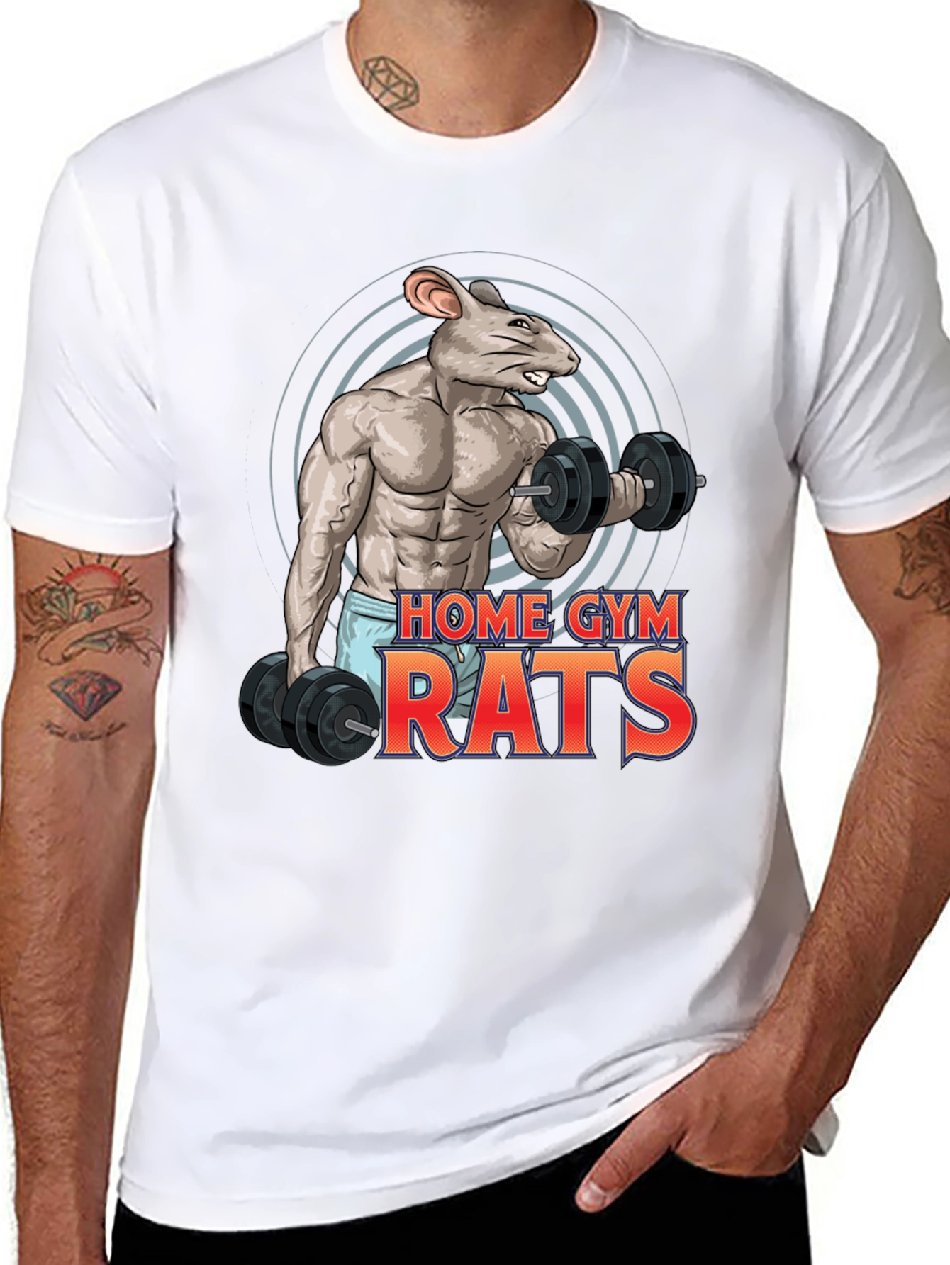 Home Gym Rats T-Shirt: Workout Rat Design