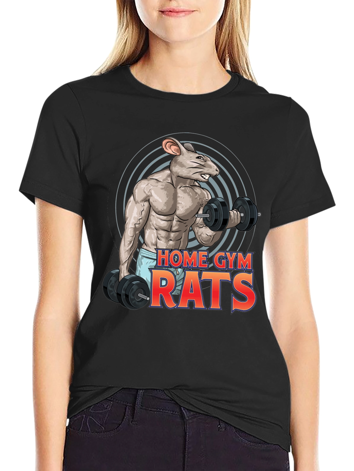 Home Gym Rats T-Shirt: Workout Rat Design