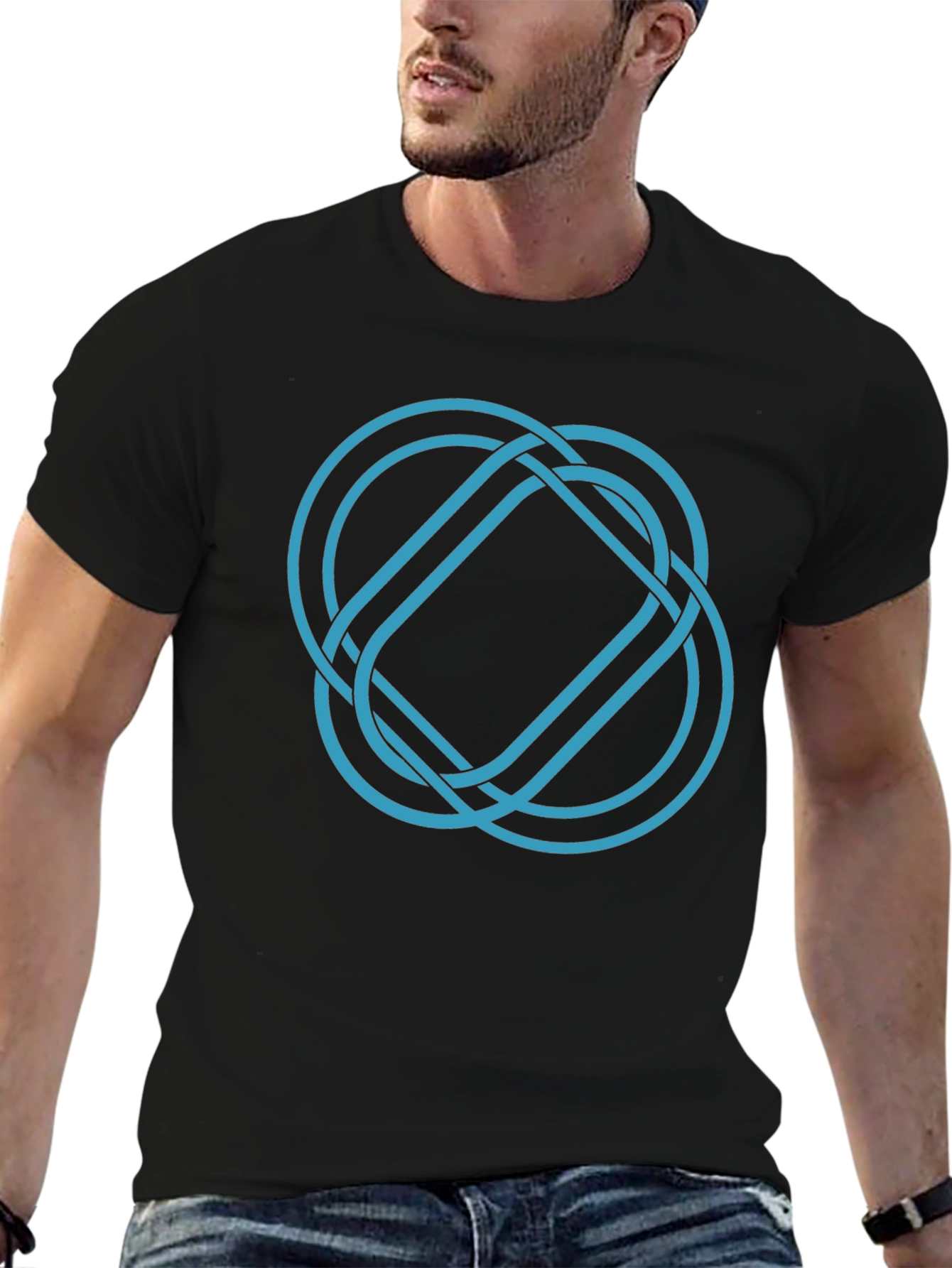 Geometric Knot Tee - Stylish Graphic Print Shirt