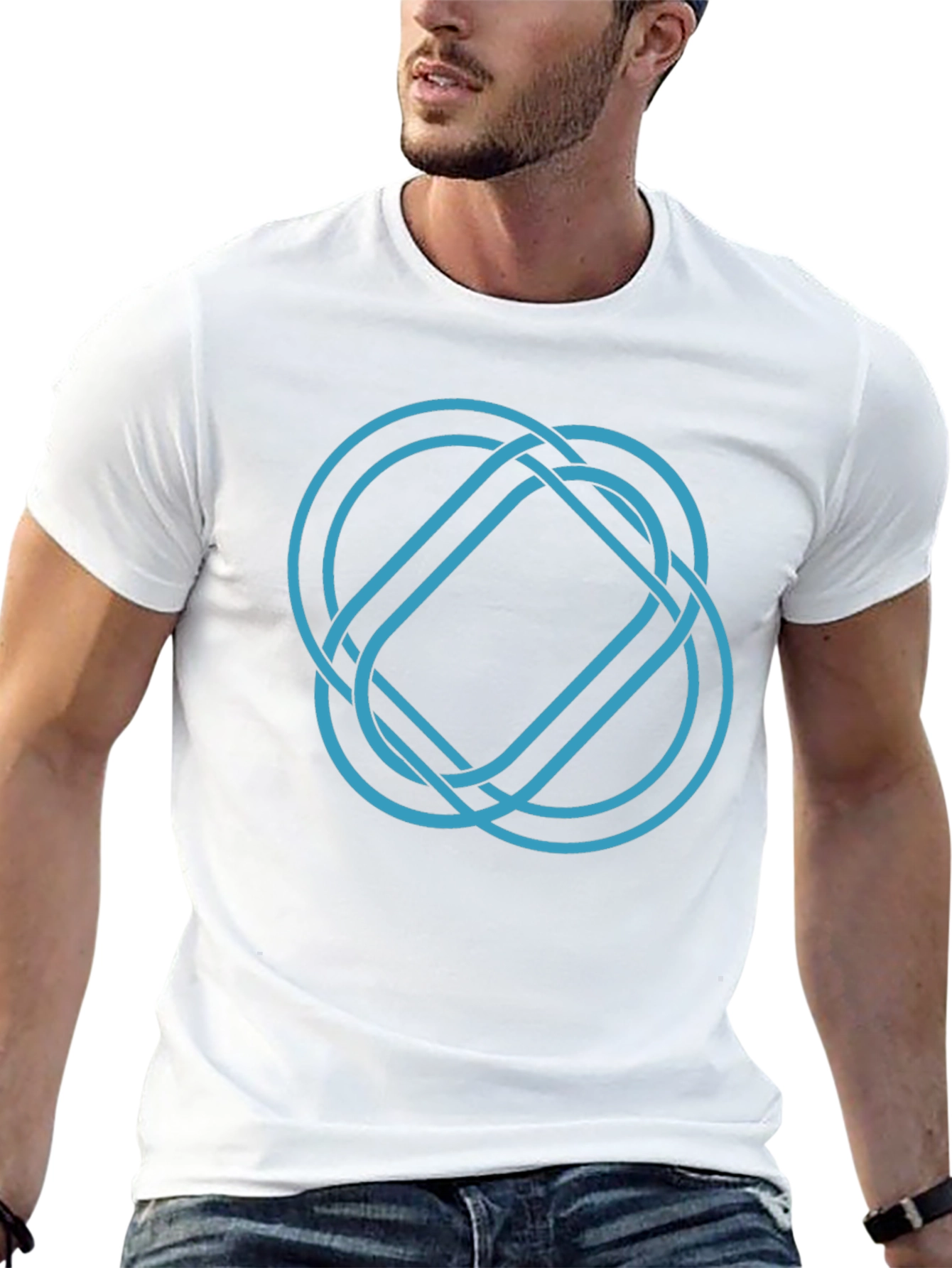 Geometric Knot Tee - Stylish Graphic Print Shirt