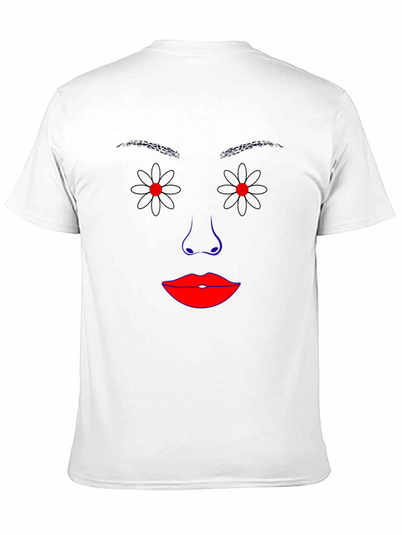 Floral Face Graphic Tee - Unique Art Shirt
