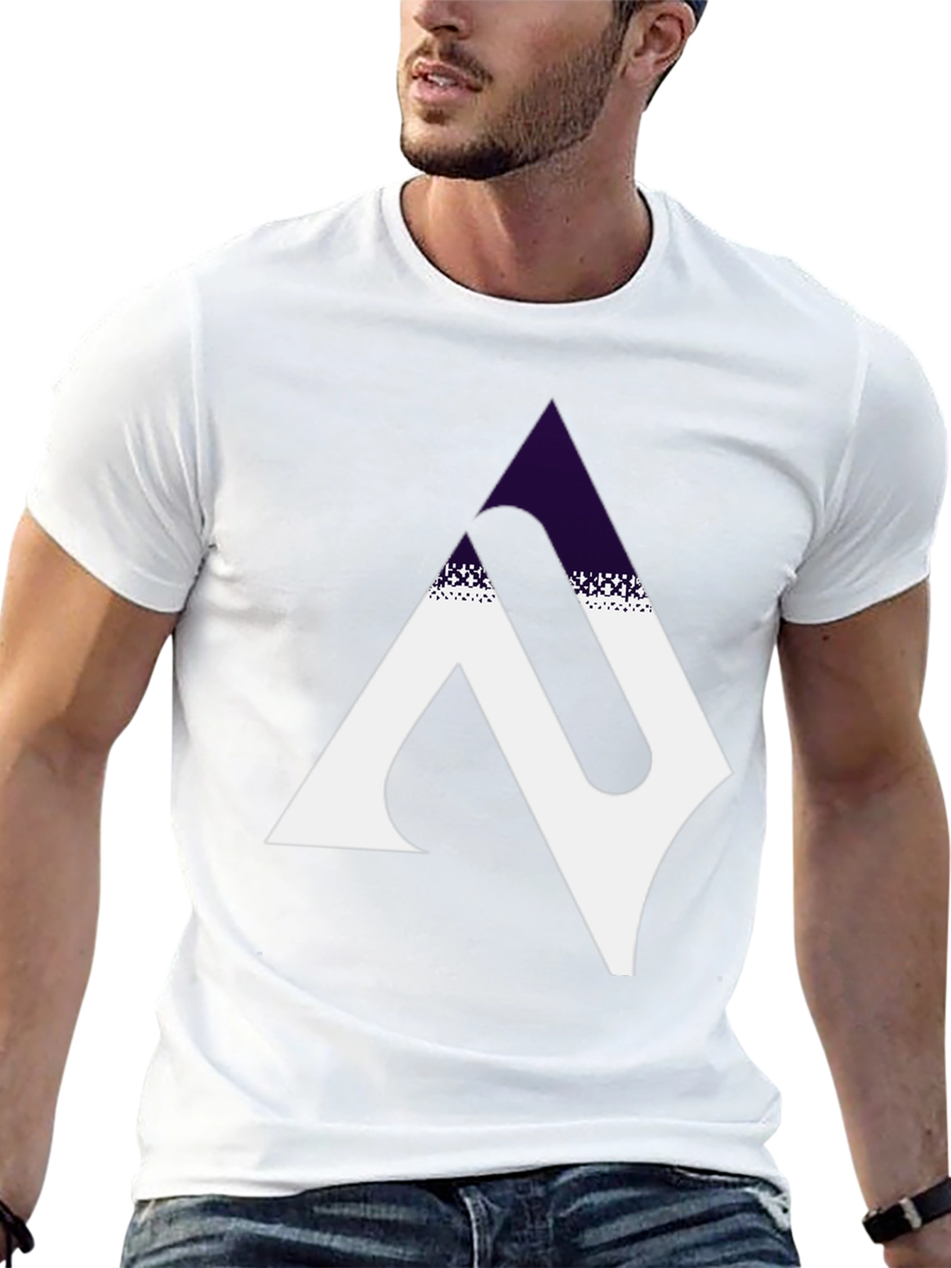 Modern Geometric Graphic Black T-Shirt
