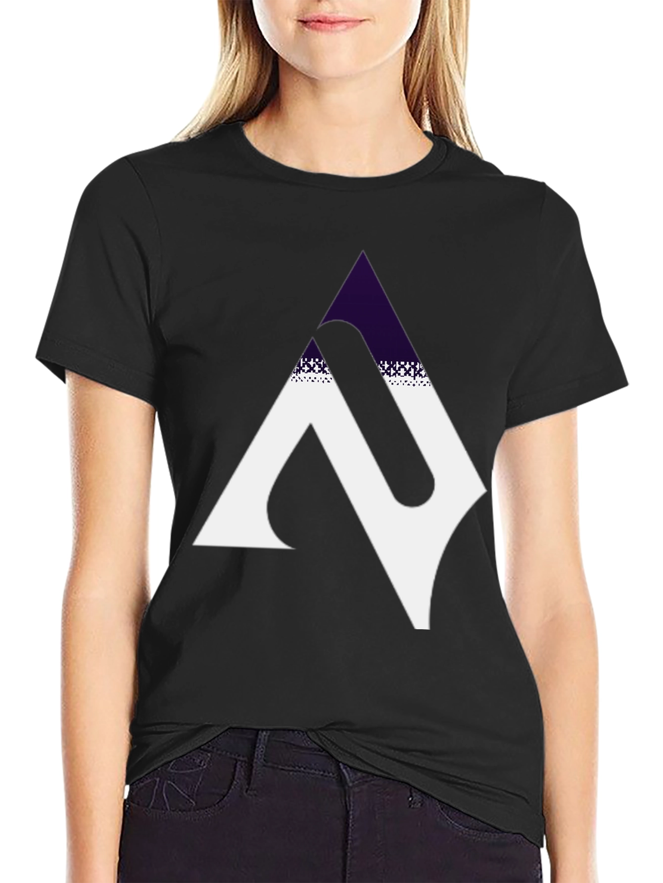 Modern Geometric Graphic Black T-Shirt