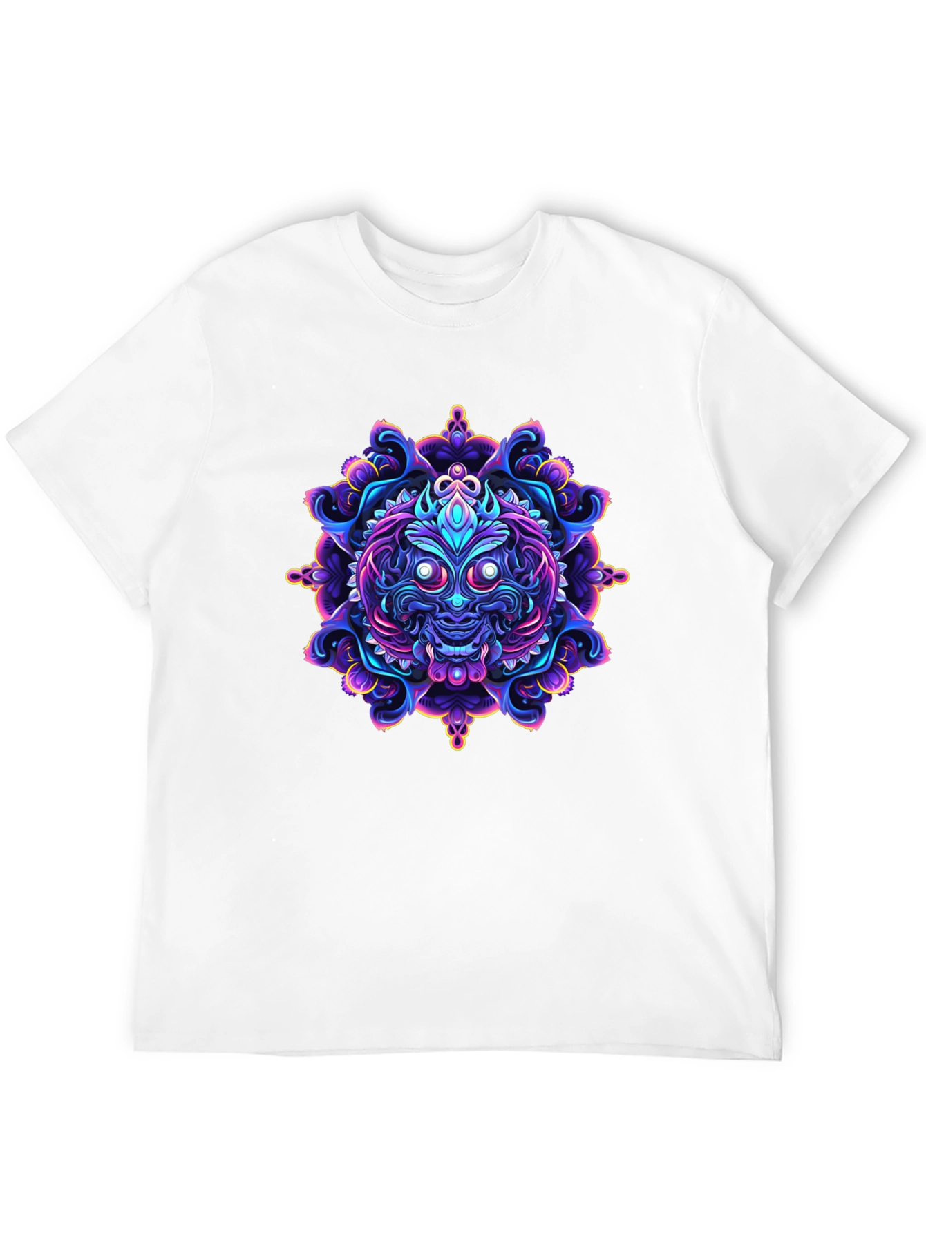 Vibrant Mandala Art Black T-Shirt