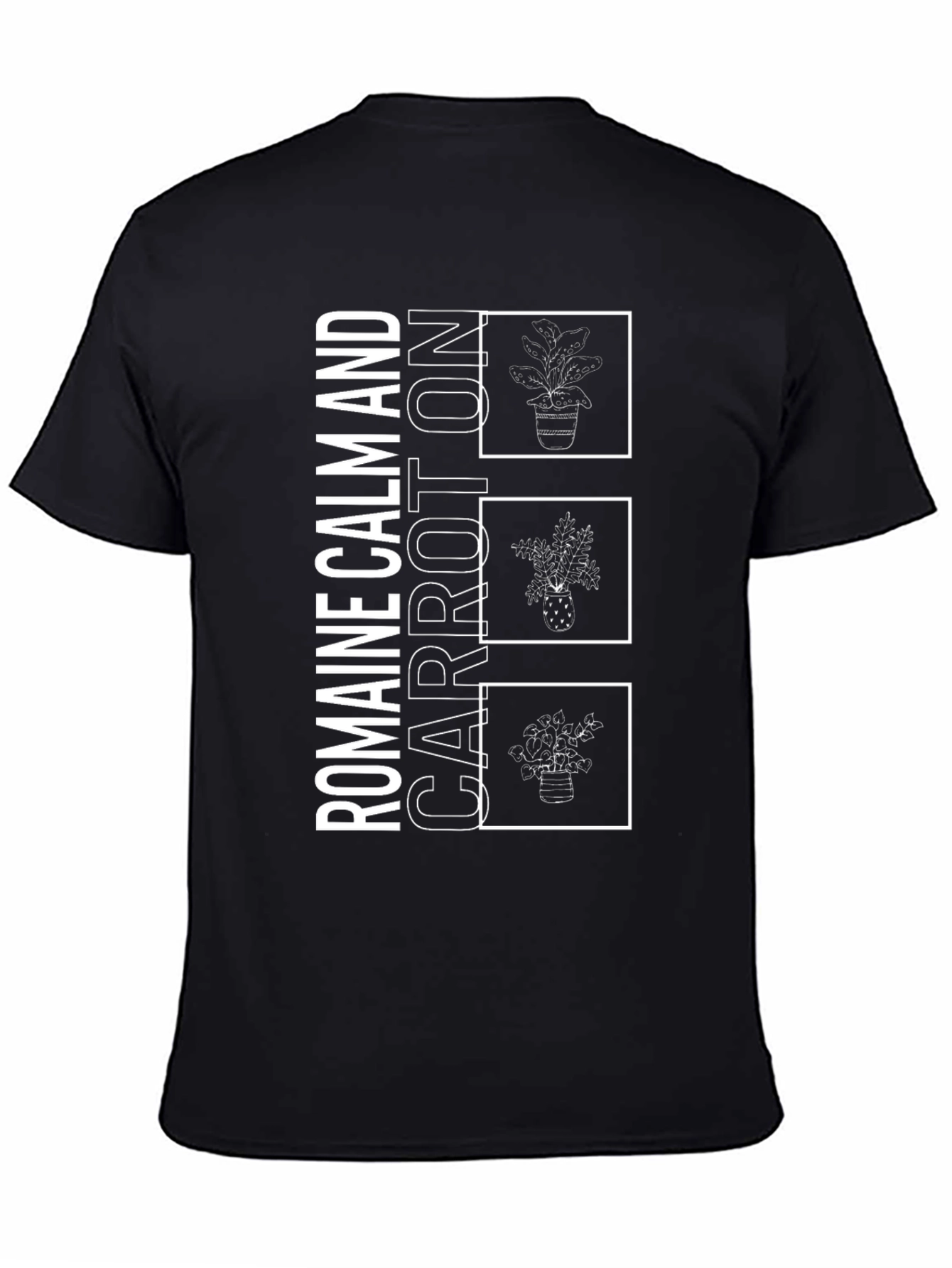 Romaine Calm and Carrot On Black Graphic Tee