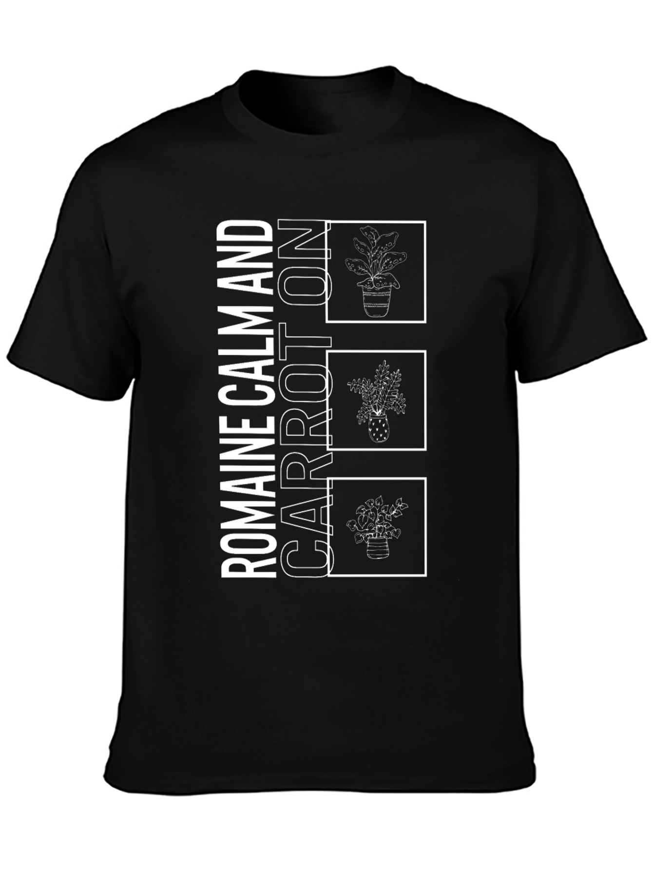 Romaine Calm and Carrot On Black Graphic Tee