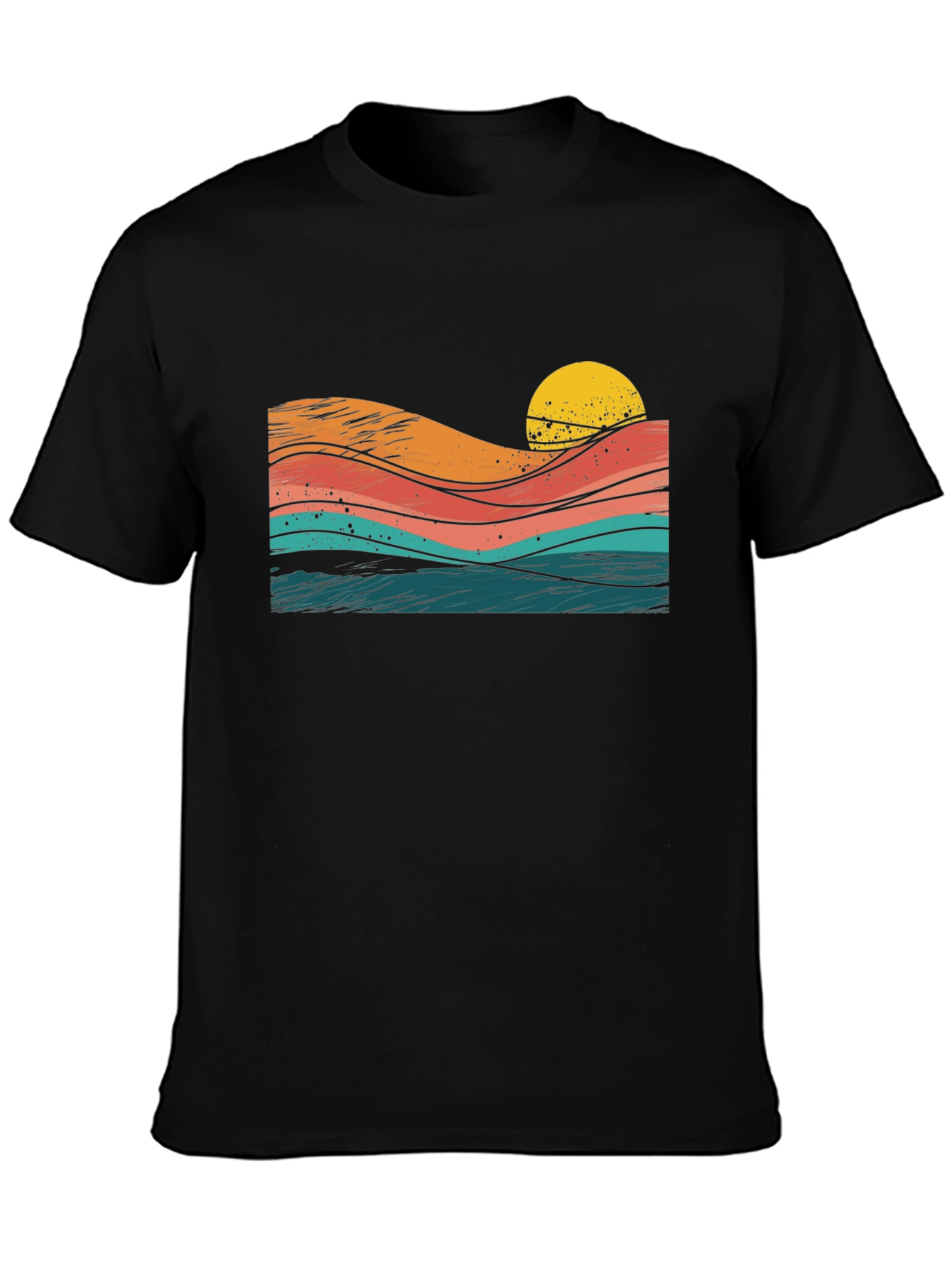 Retro Sunset Waves Graphic Tee