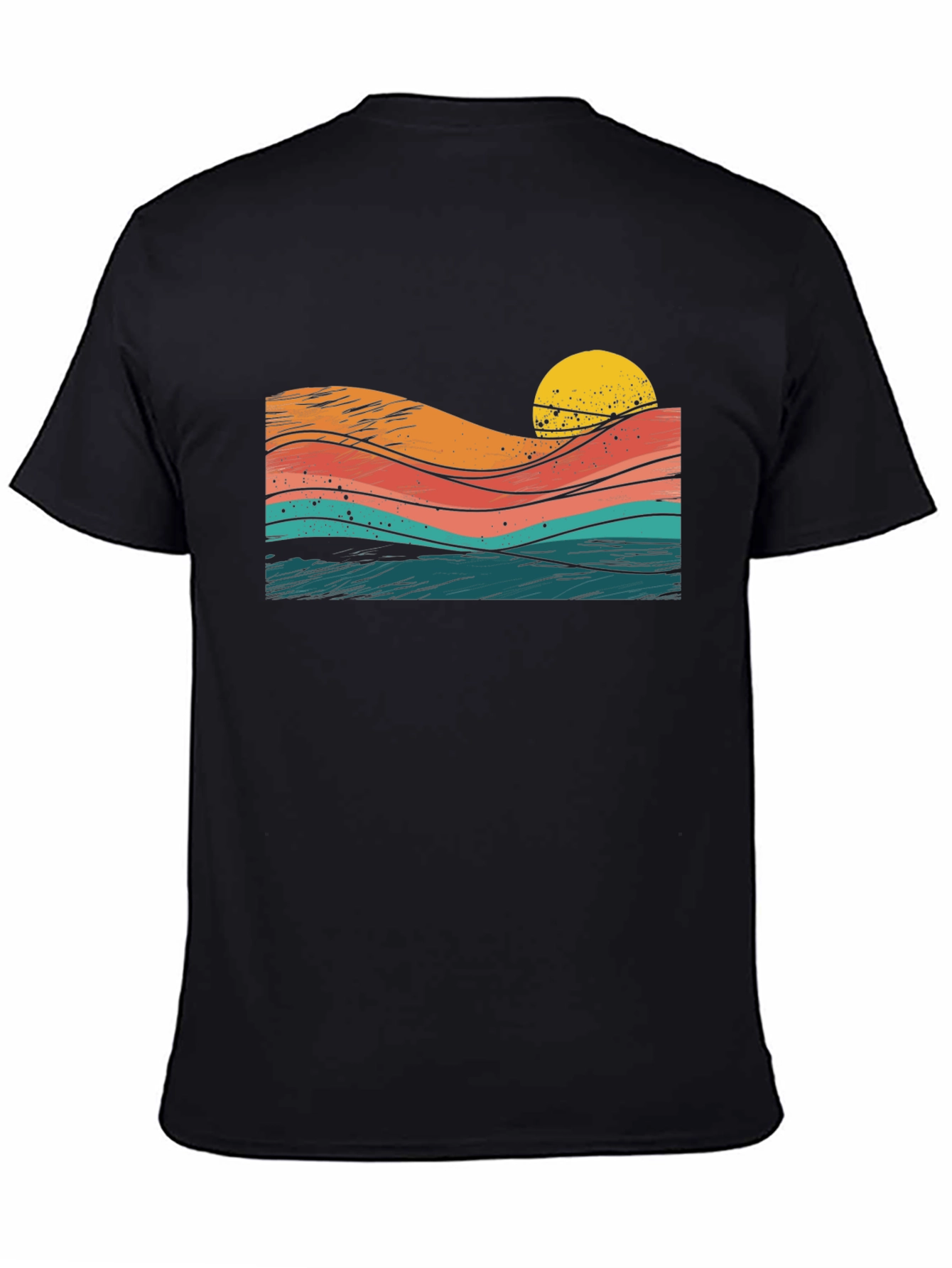 Retro Sunset Waves Graphic Tee