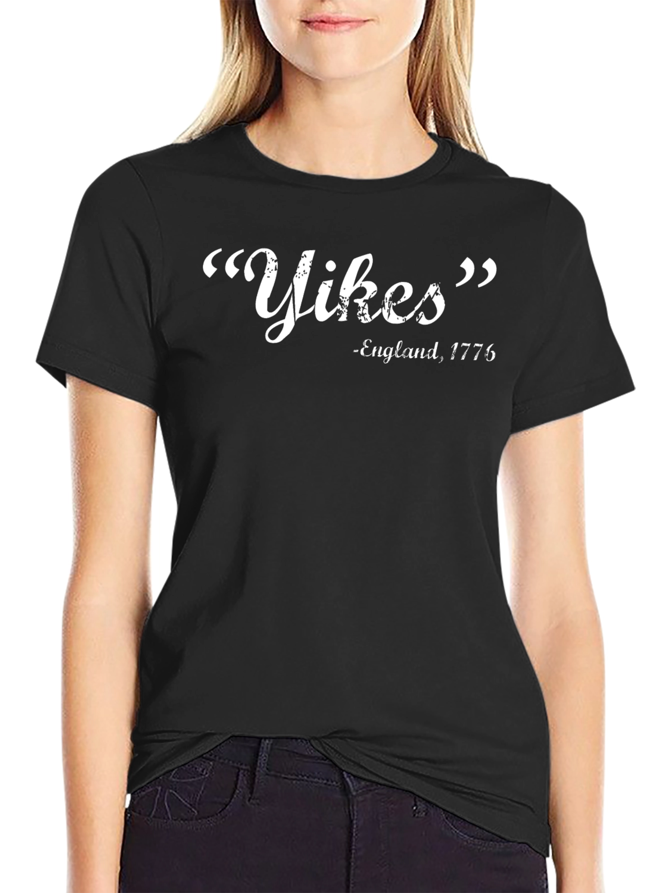 Yikes England 1776 Graphic Tee - Black Cotton T-Shirt