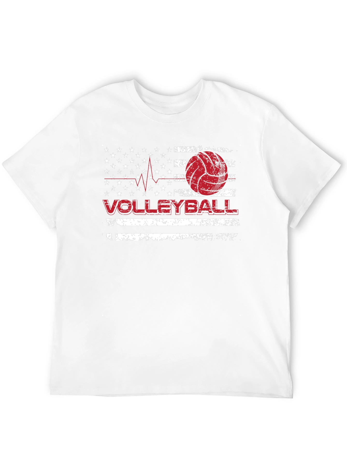 Volleyball American Flag Graphic T-Shirt