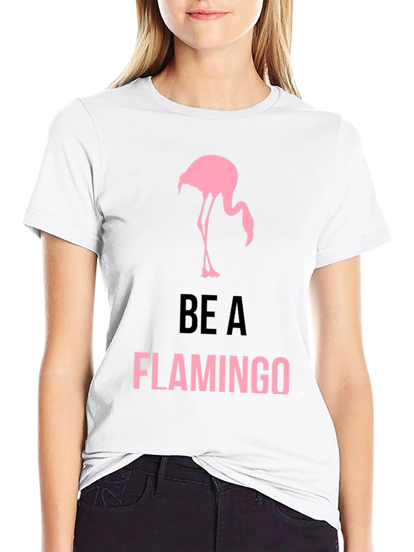 Be a Flamingo T-Shirt - Mens Black Graphic Tee